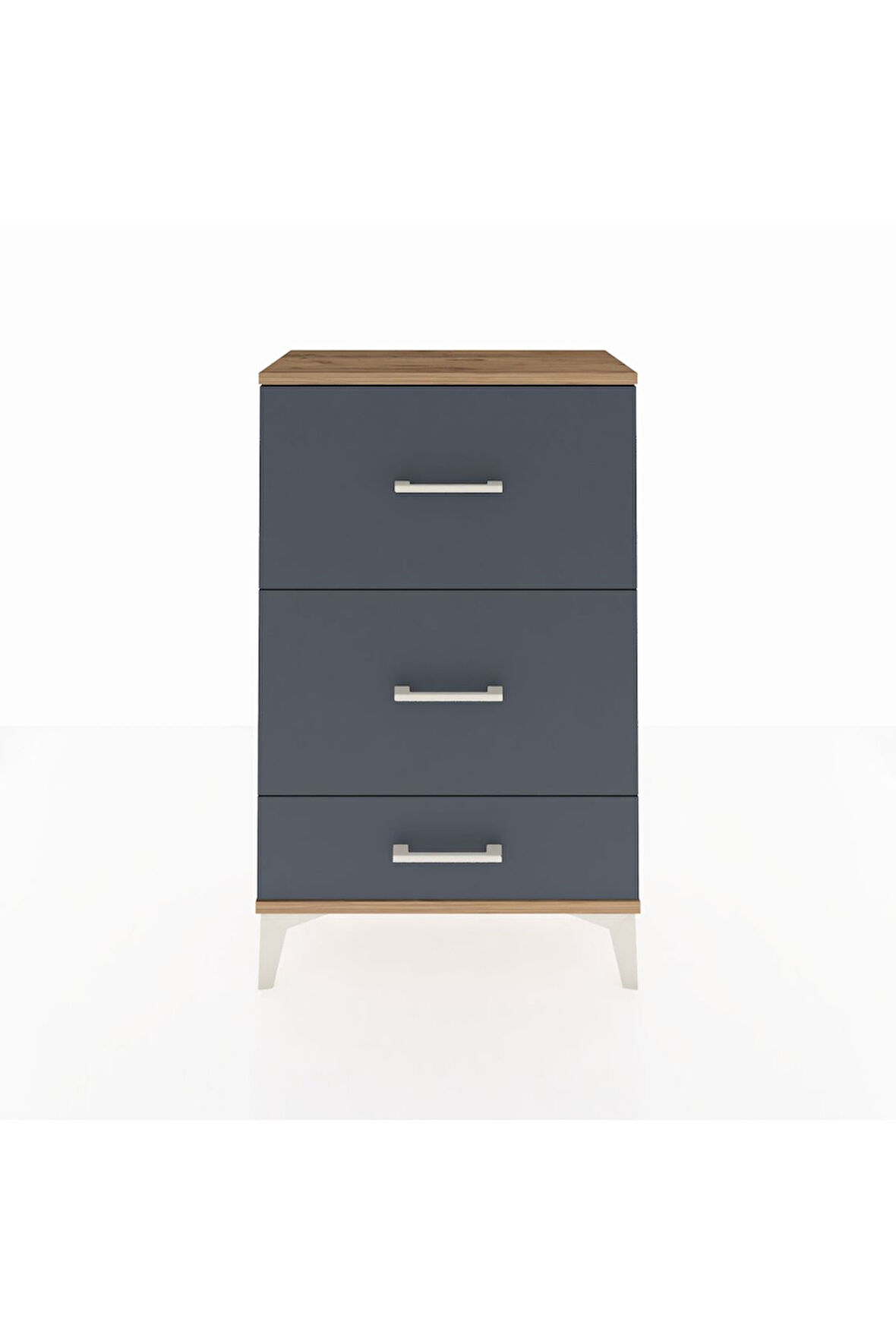 Arges Komodin 3 Çekmeceli 60x30x96 Çam-Antrasit