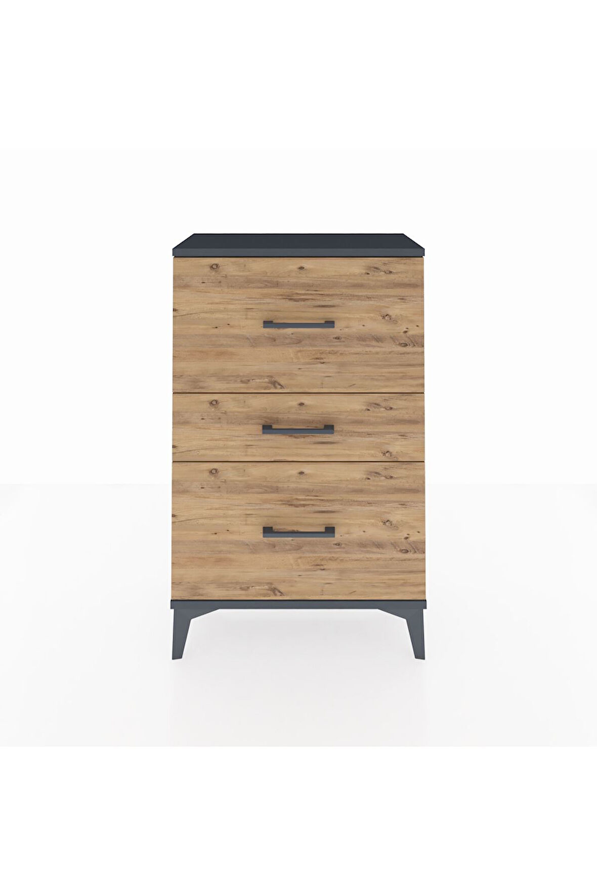 Arges Komodin 3 Çekmeceli 60x30x96 Antrasit-Çam