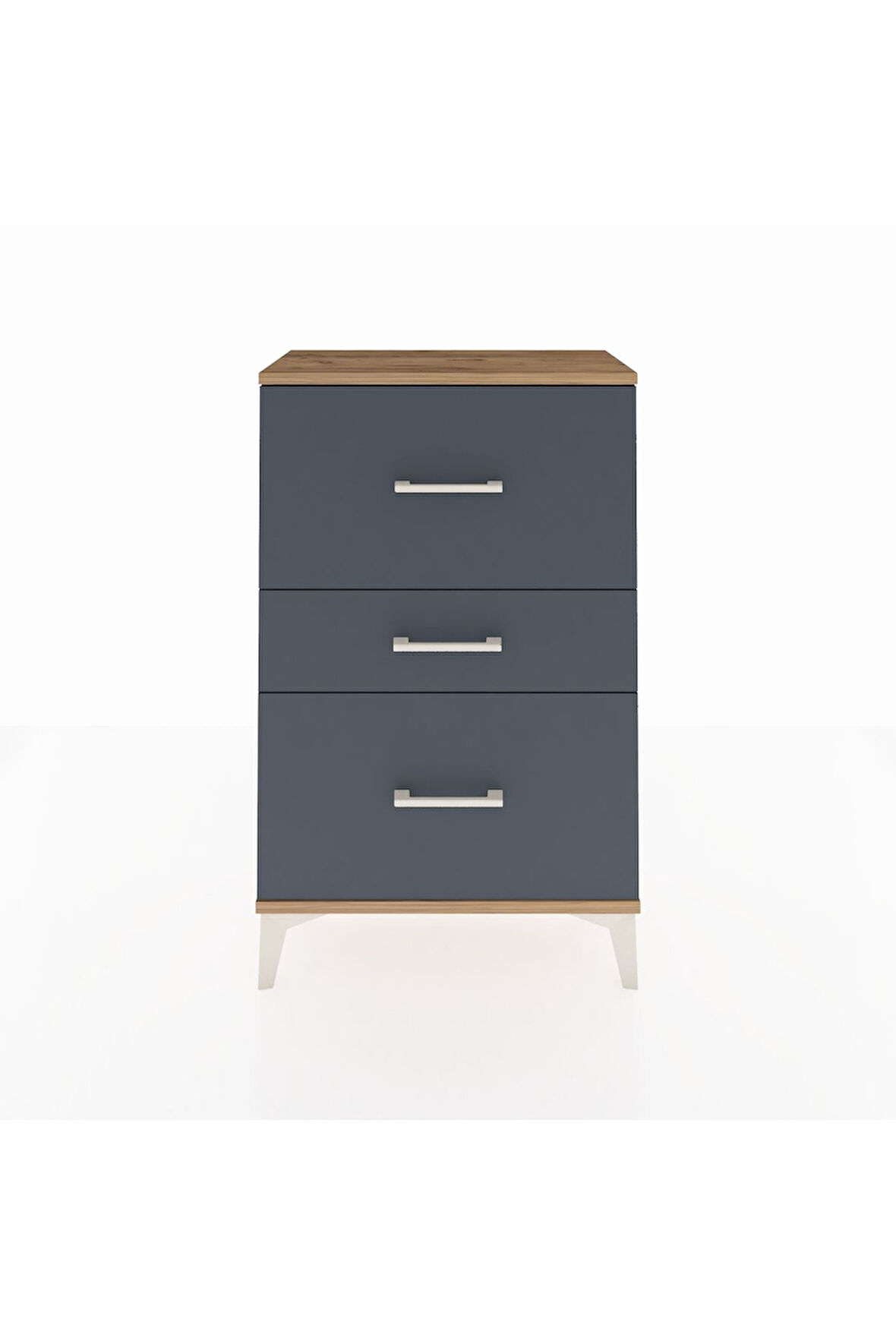 Arges Komodin 3 Çekmeceli 60x30x96 Çam-Antrasit