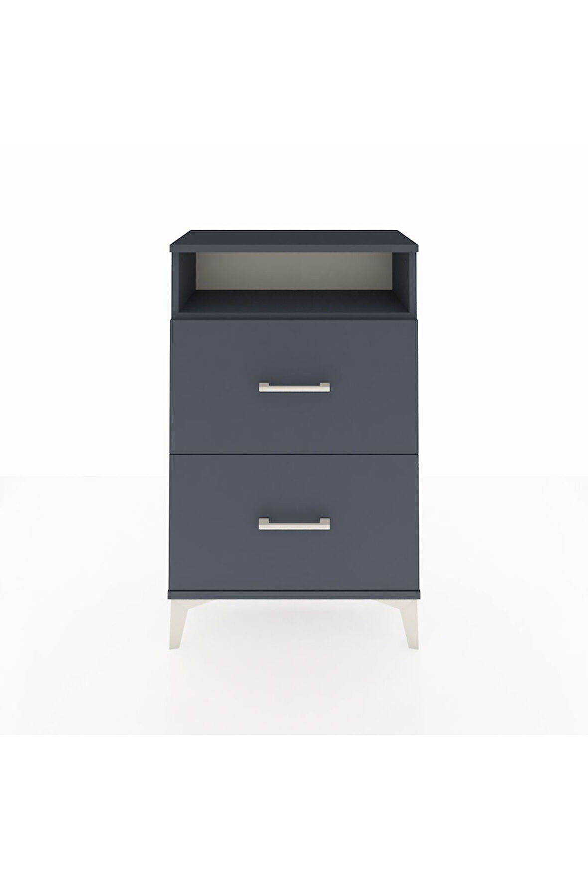 Arges Komodin Tek Raflı 2 Çekmeceli 60x30x96 Antrasit-Antrasit