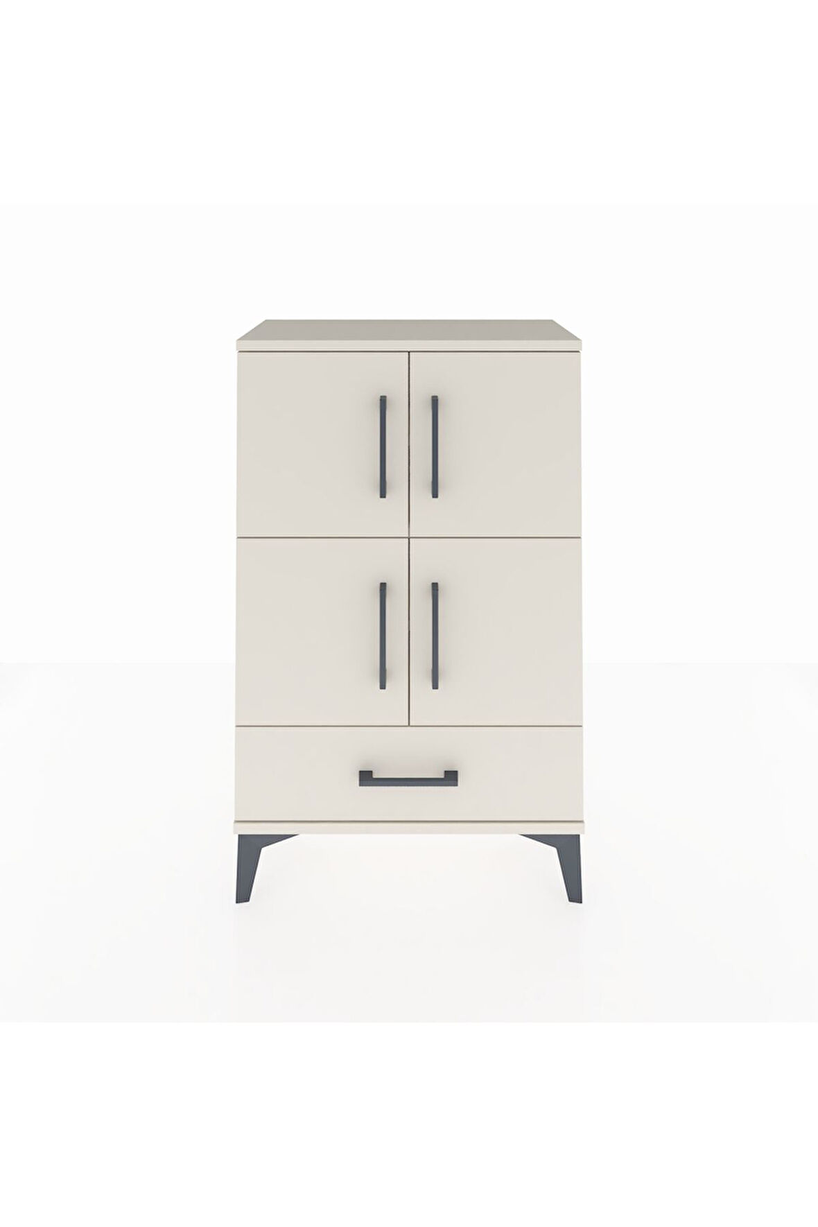 Arges Komodin 4 Raflı Tek Çekmeceli 4 Kapaklı 60x30x96 Aytaşı-Aytaşı