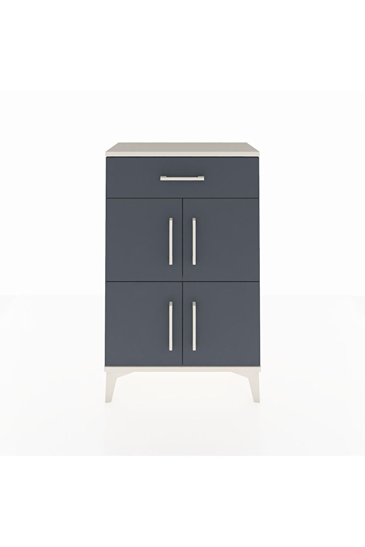 Arges Komodin Tek Raflı Tek Çekmeceli 4 Kapaklı 60x30x96 Aytaşı-Antrasit