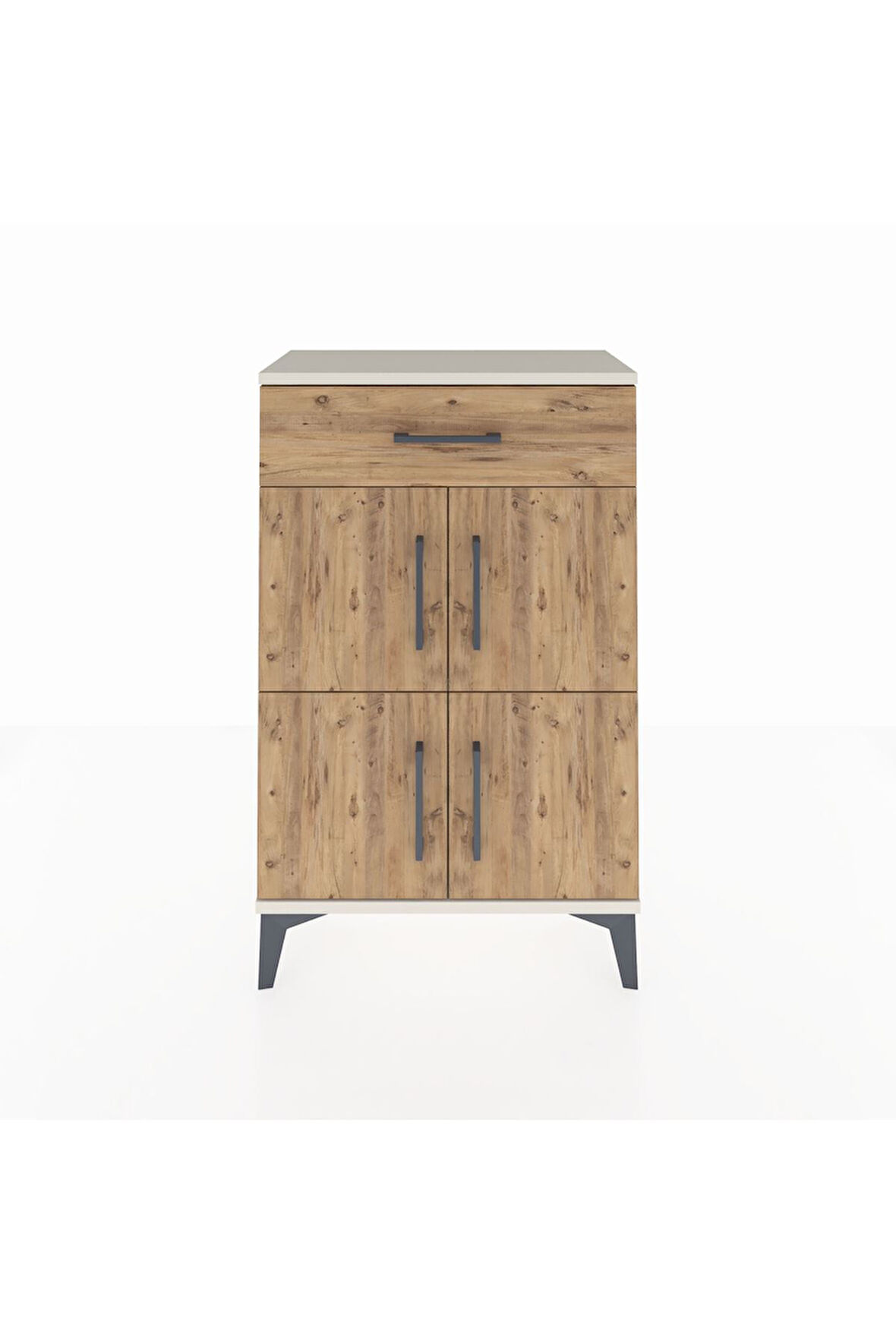 Arges Komodin Tek Raflı Tek Çekmeceli 4 Kapaklı 60x30x96 Aytaşı-Çam