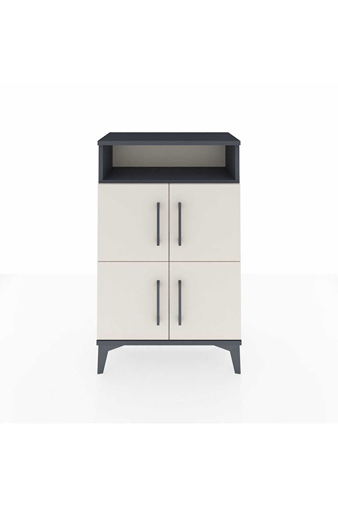 Arges Komodin Tek Raflı 4 Kapaklı 60x30x96 Antrasit-Aytaşı