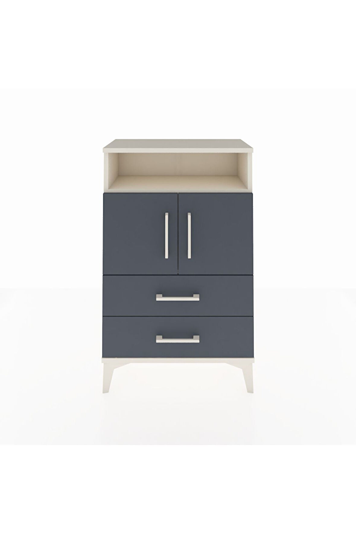 Arges Komodin 2 Raflı 2 Çekmeceli 2 Kapaklı 60x30x96 Aytaşı-Antrasit