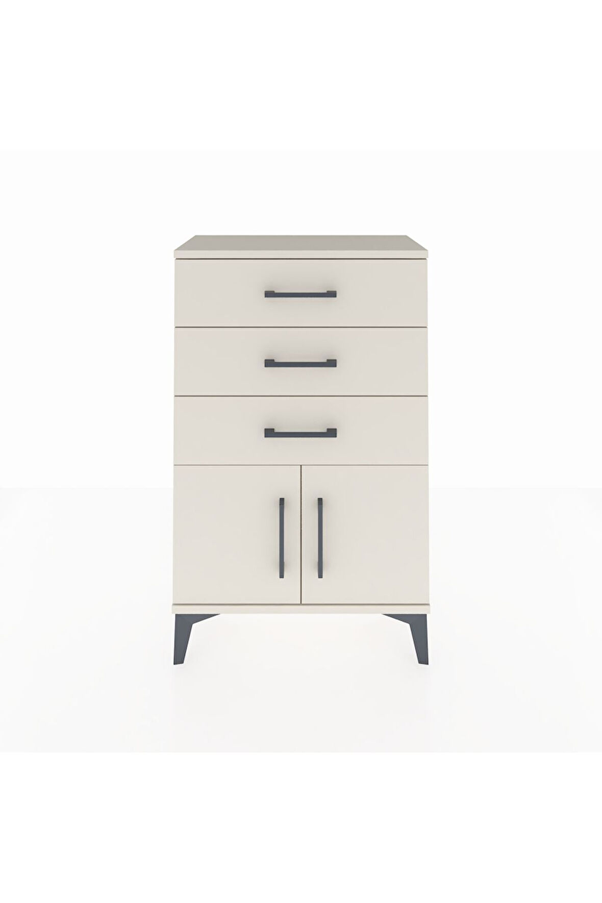 Arges Komodin 3 Çekmeceli 2 Kapaklı 60x30x96 Aytaşı-Aytaşı