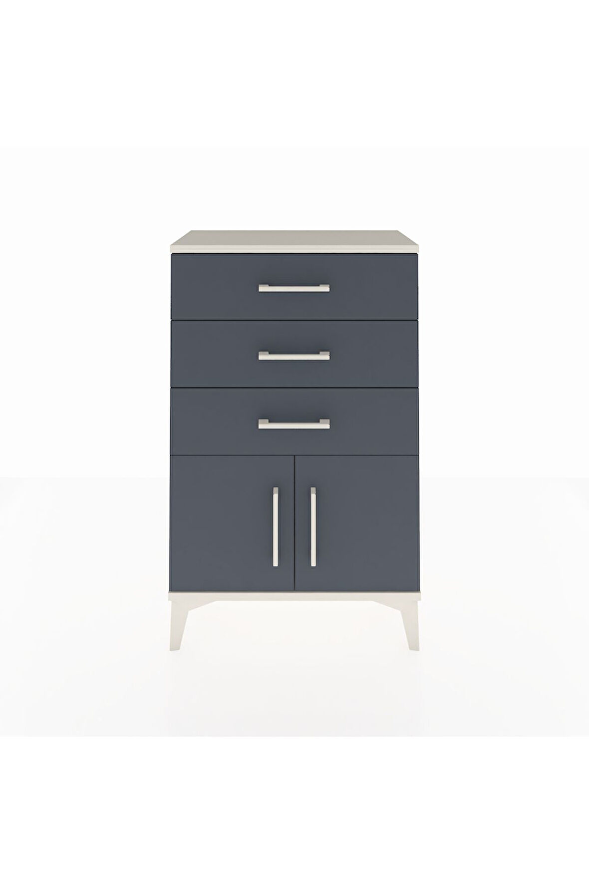 Arges Komodin 3 Çekmeceli 2 Kapaklı 60x30x96 Aytaşı-Antrasit