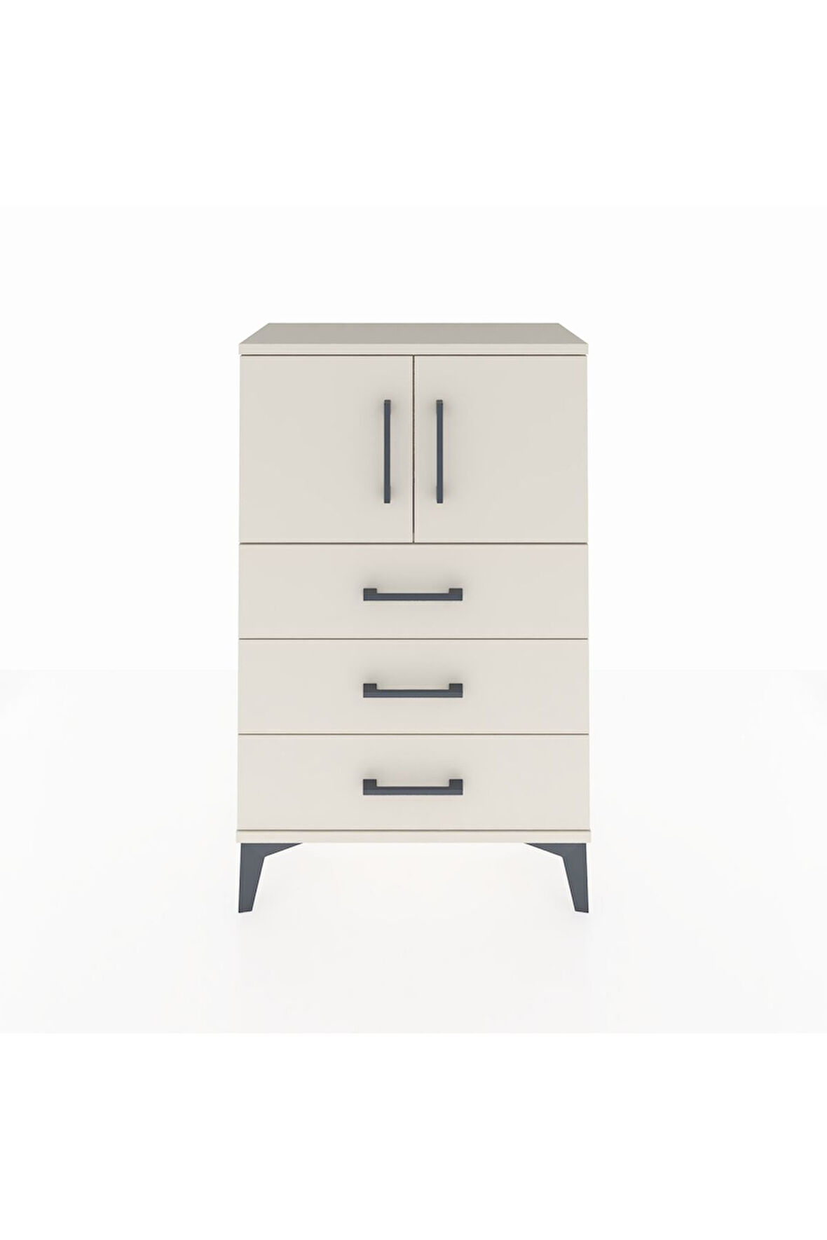 Arges Komodin Tek Raflı 3 Çekmeceli 2 Kapaklı 60x30x96 Aytaşı-Aytaşı