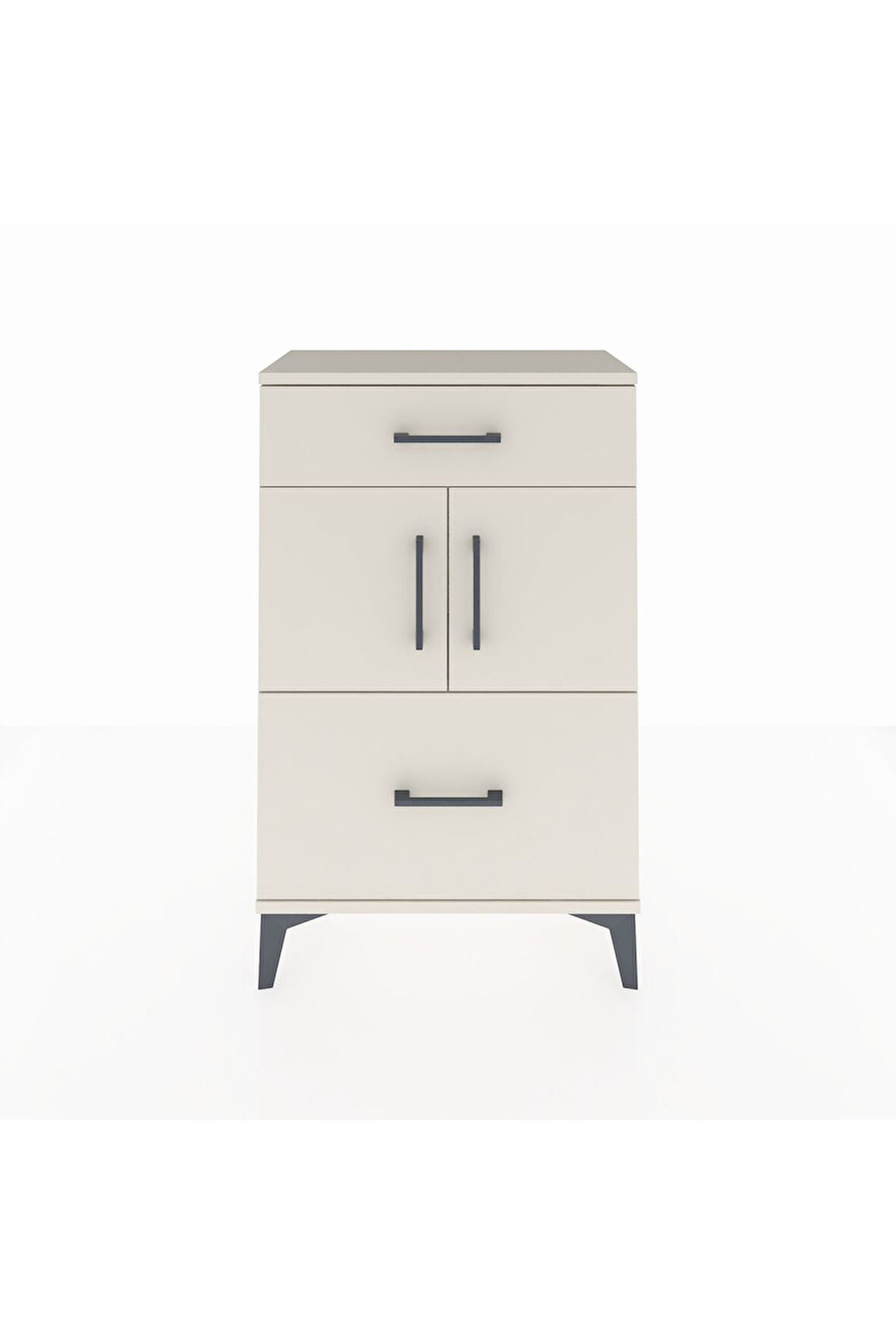 Arges Komodin Tek Raflı 2 Çekmeceli 2 Kapaklı 60x30x96 Aytaşı-Aytaşı