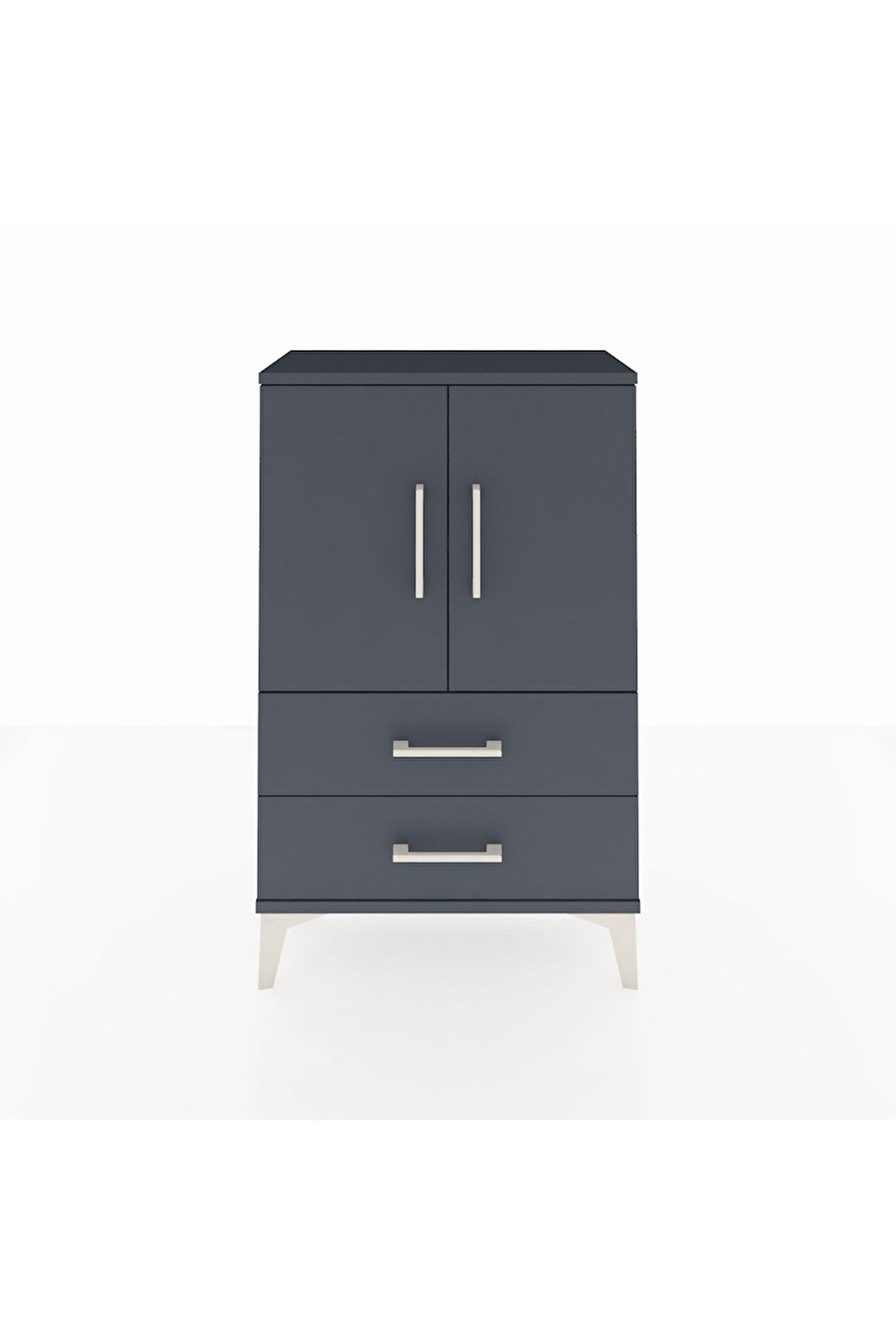 Arges Komodin 2 Raflı 2 Çekmeceli 2 Kapaklı 60x30x96 Antrasit-Antrasit