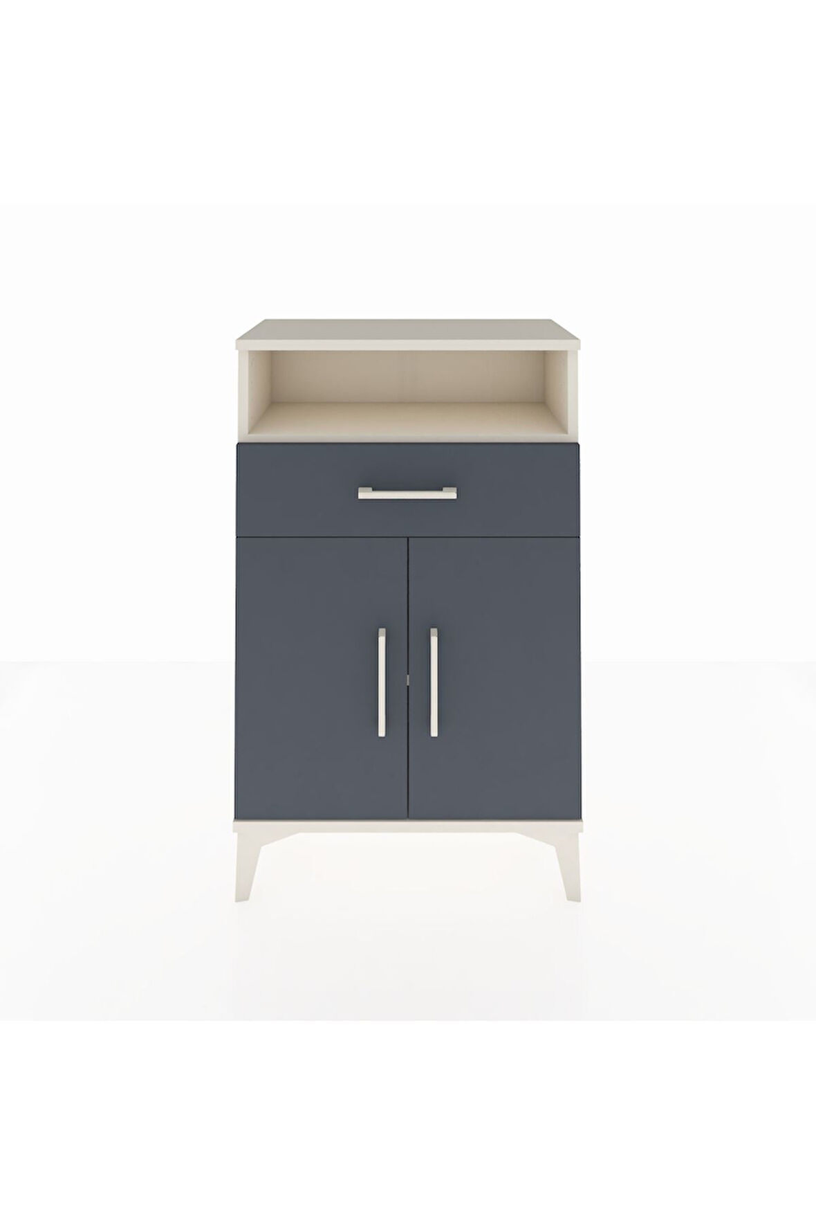 Arges Komodin 2 Raflı Tek Çekmeceli 2 Kapaklı 60x30x96 Aytaşı-Antrasit