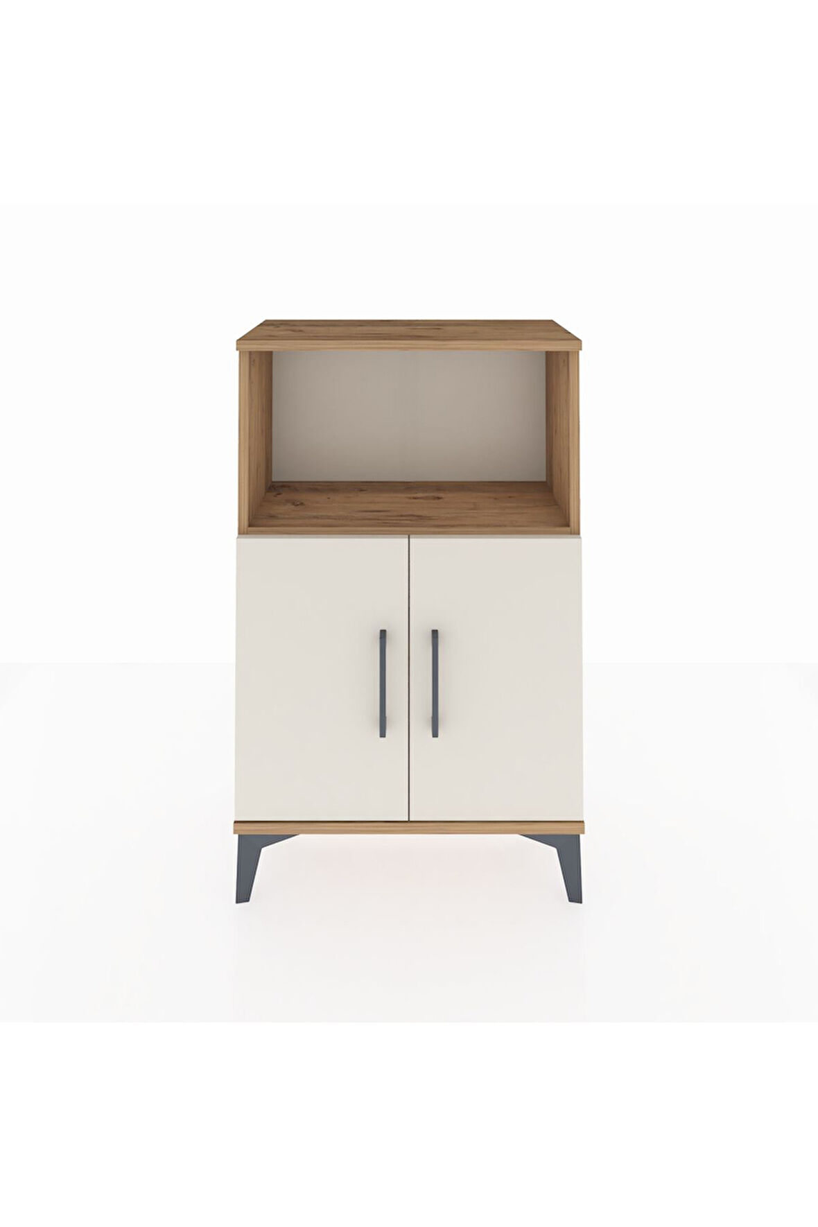 Arges Komodin 2 Raflı 2 Kapaklı 60x30x96 Çam-Aytaşı