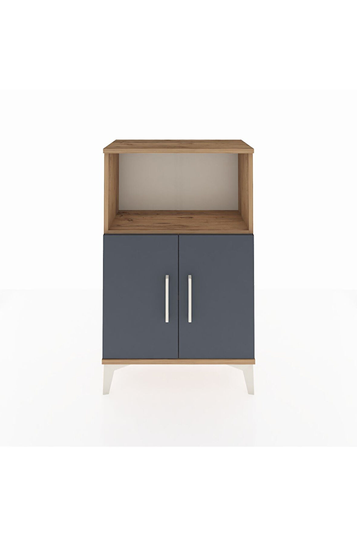 Arges Komodin 2 Raflı 2 Kapaklı 60x30x96 Çam-Antrasit