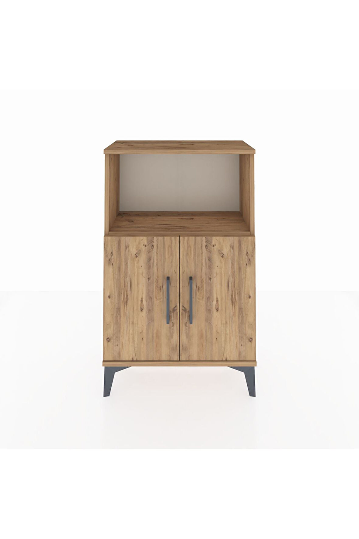Arges Komodin 2 Raflı 2 Kapaklı 60x30x96 Çam-Çam