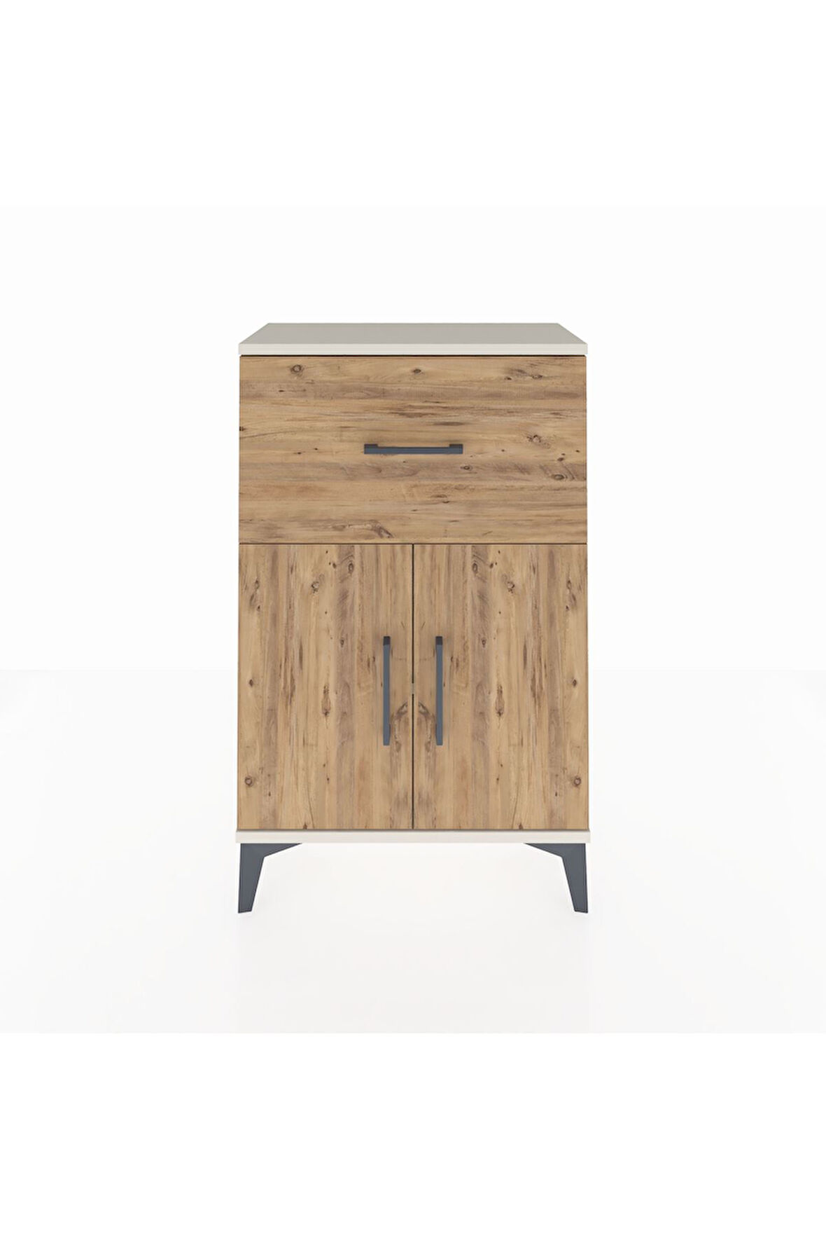 Arges Komodin Tek Raflı Tek Çekmeceli 2 Kapaklı 60x30x96 Aytaşı-Çam