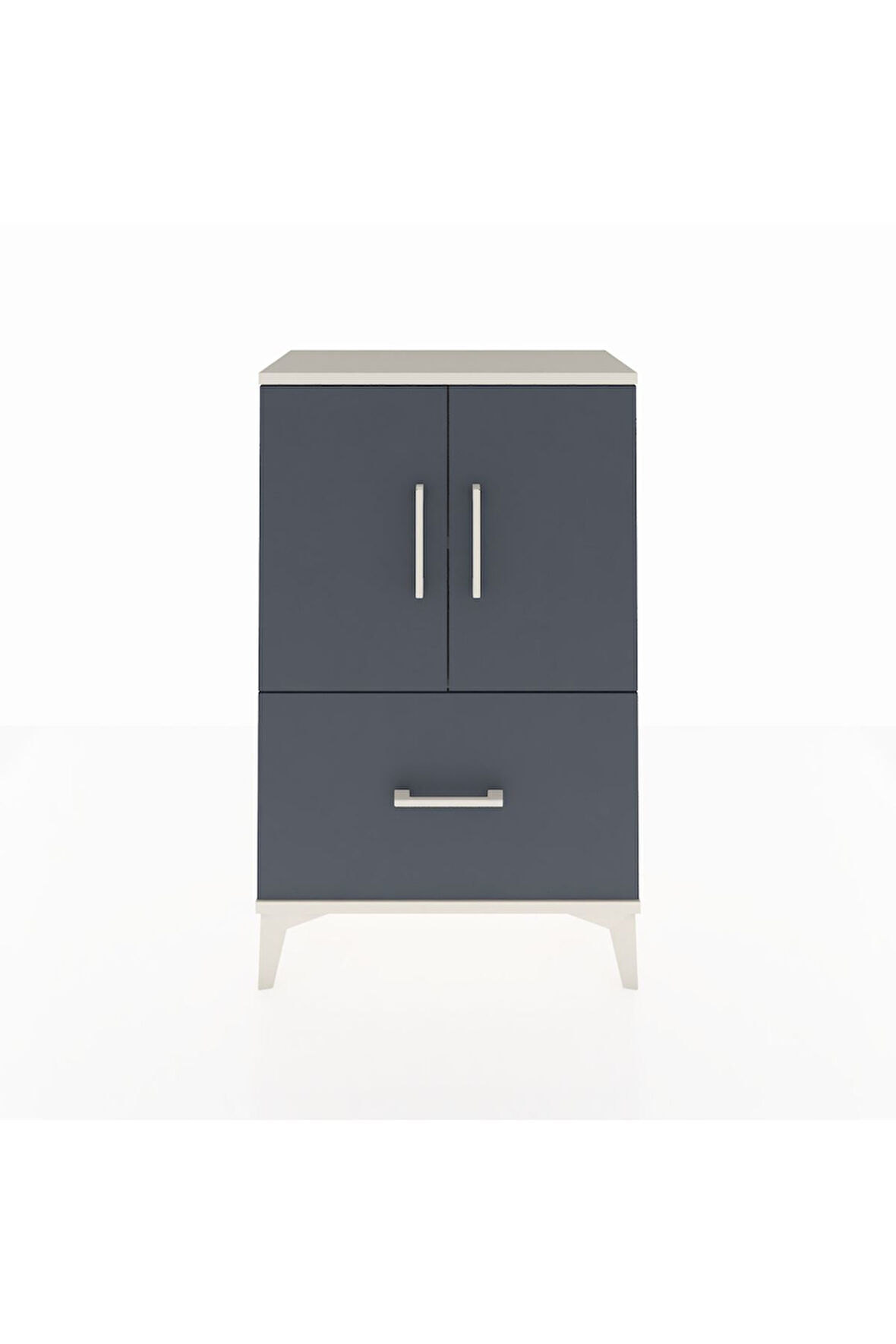 Arges Komodin 2 Raflı Tek Çekmeceli 2 Kapaklı 60x30x96 Aytaşı-Antrasit