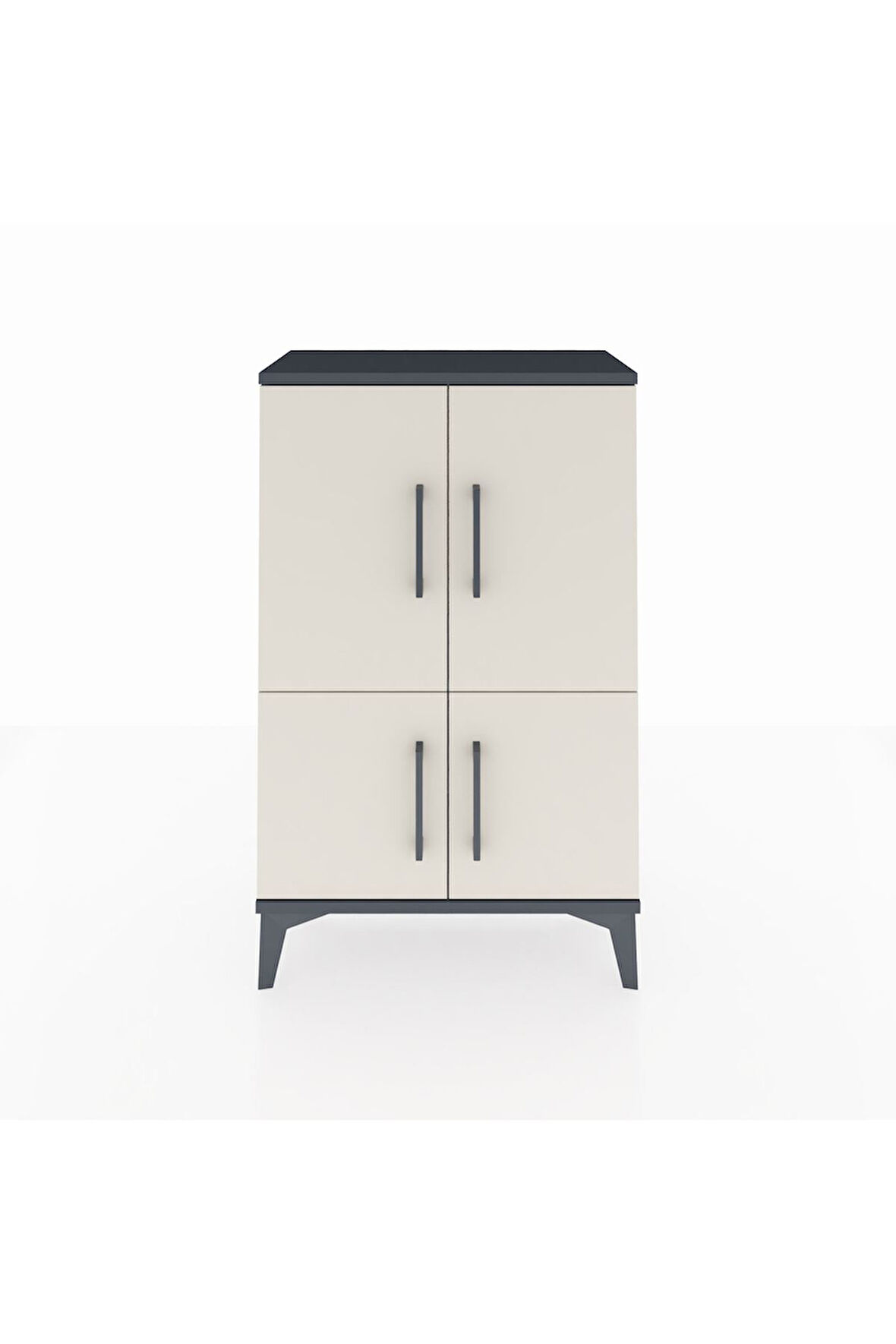 Arges Komodin 2 Raflı 4 Kapaklı 60x30x96 Antrasit-Aytaşı