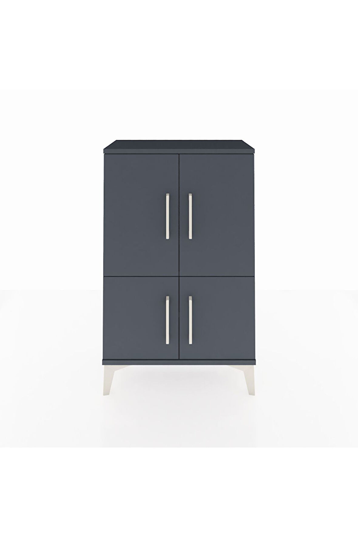 Arges Komodin 2 Raflı 4 Kapaklı 60x30x96 Antrasit-Antrasit