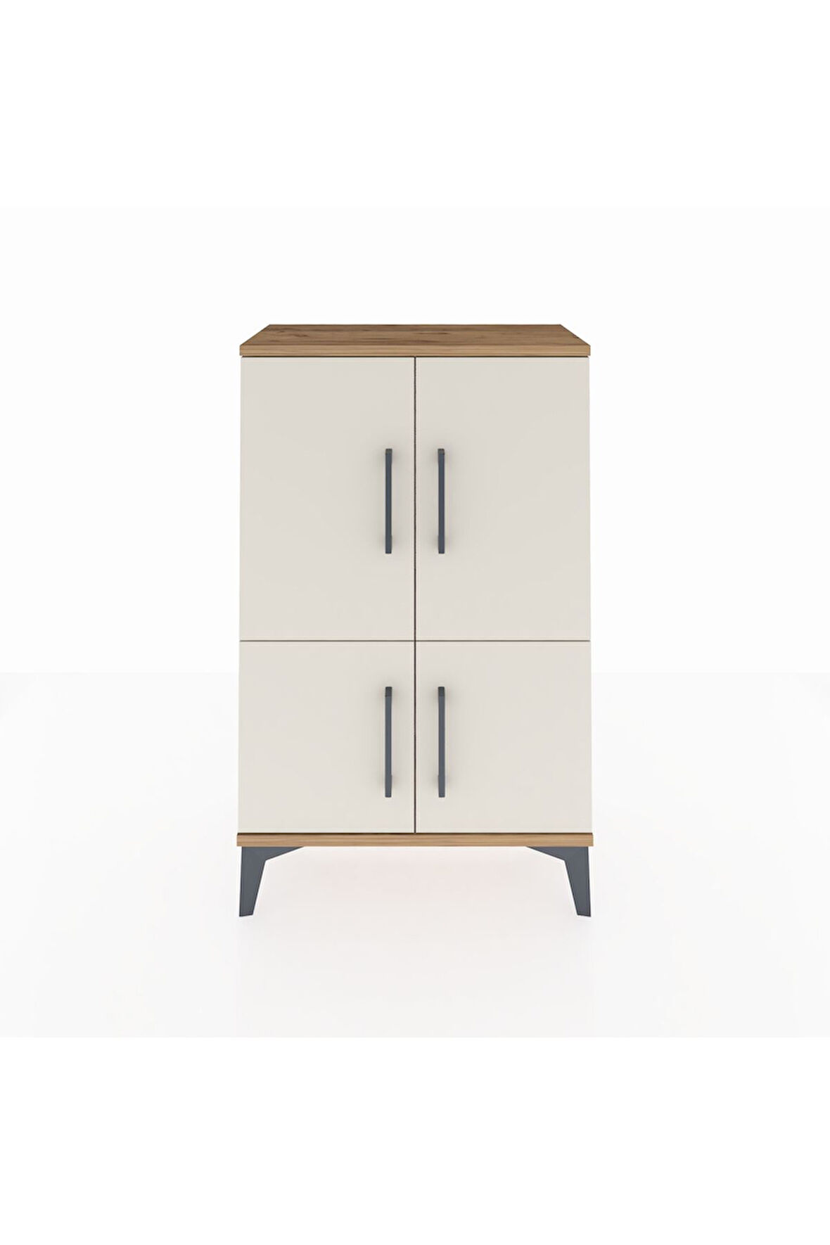 Arges Komodin 2 Raflı 4 Kapaklı 60x30x96 Çam-Aytaşı