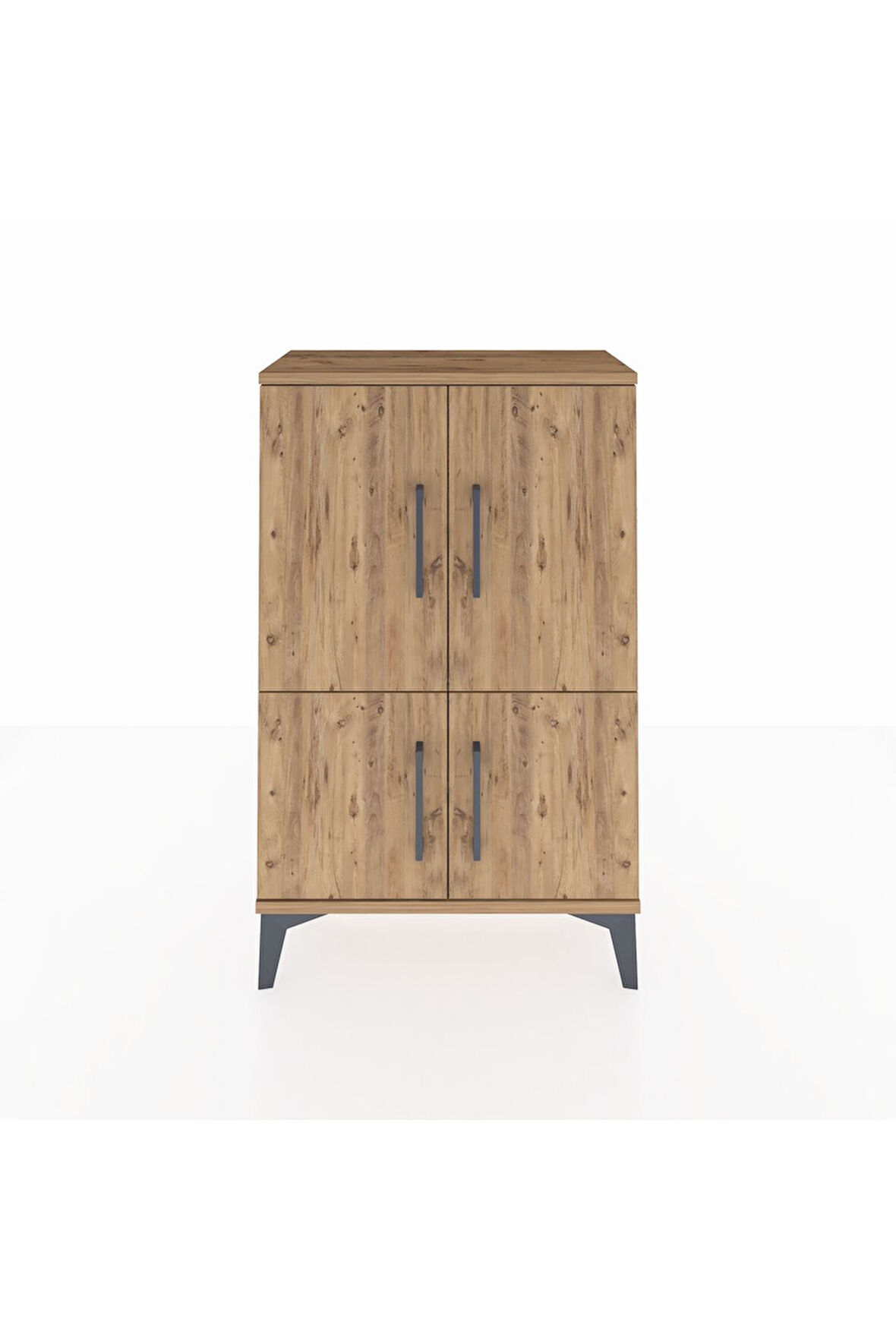 Arges Komodin 2 Raflı 4 Kapaklı 60x30x96 Çam-Çam