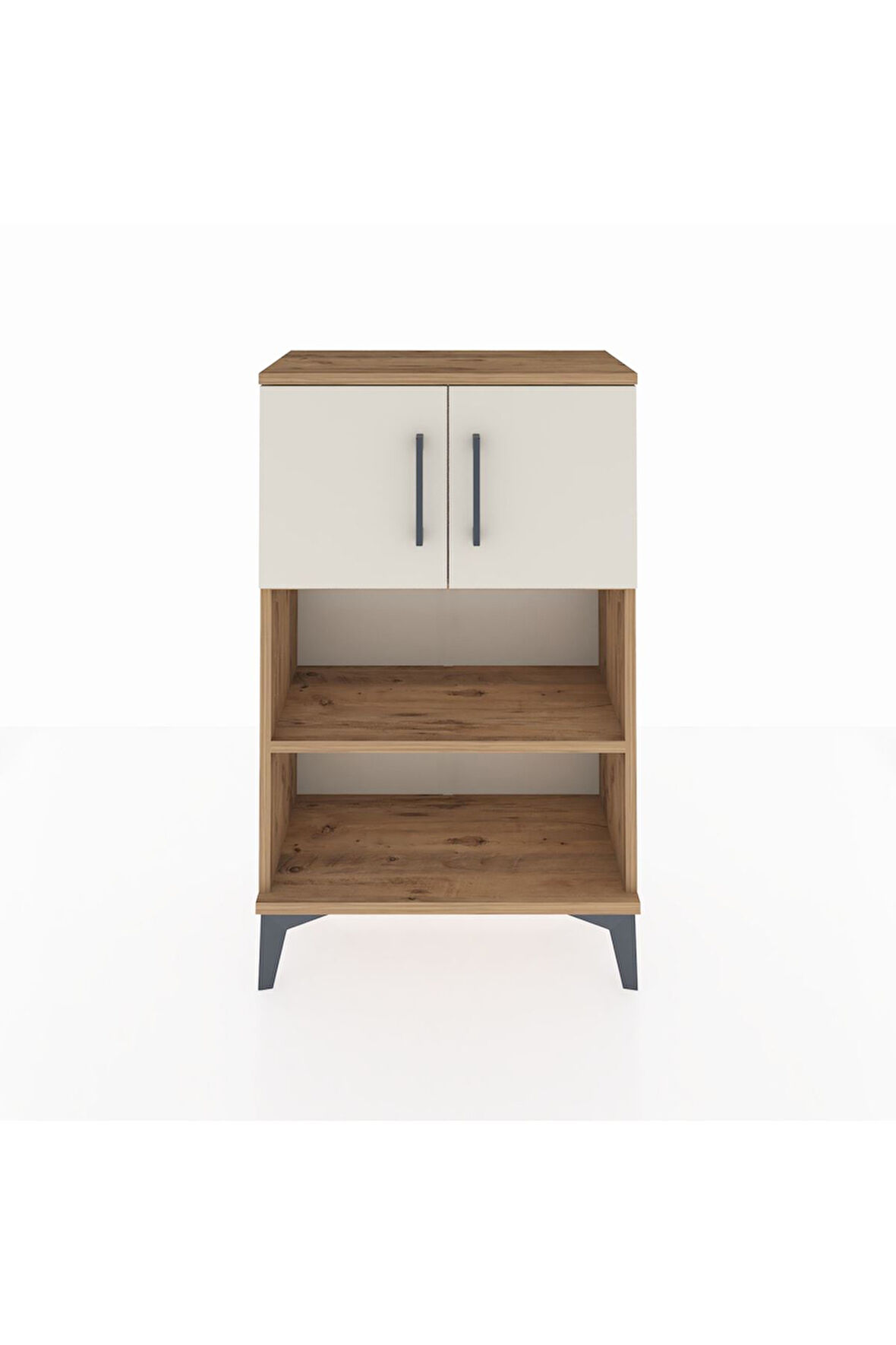 Arges Komodin 2 Raflı 2 Kapaklı 60x30x96 Çam-Aytaşı