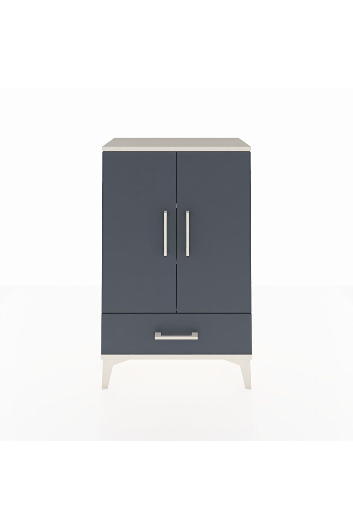 Arges Komodin 2 Raflı Tek Çekmeceli 2 Kapaklı 60x30x96 Aytaşı-Antrasit