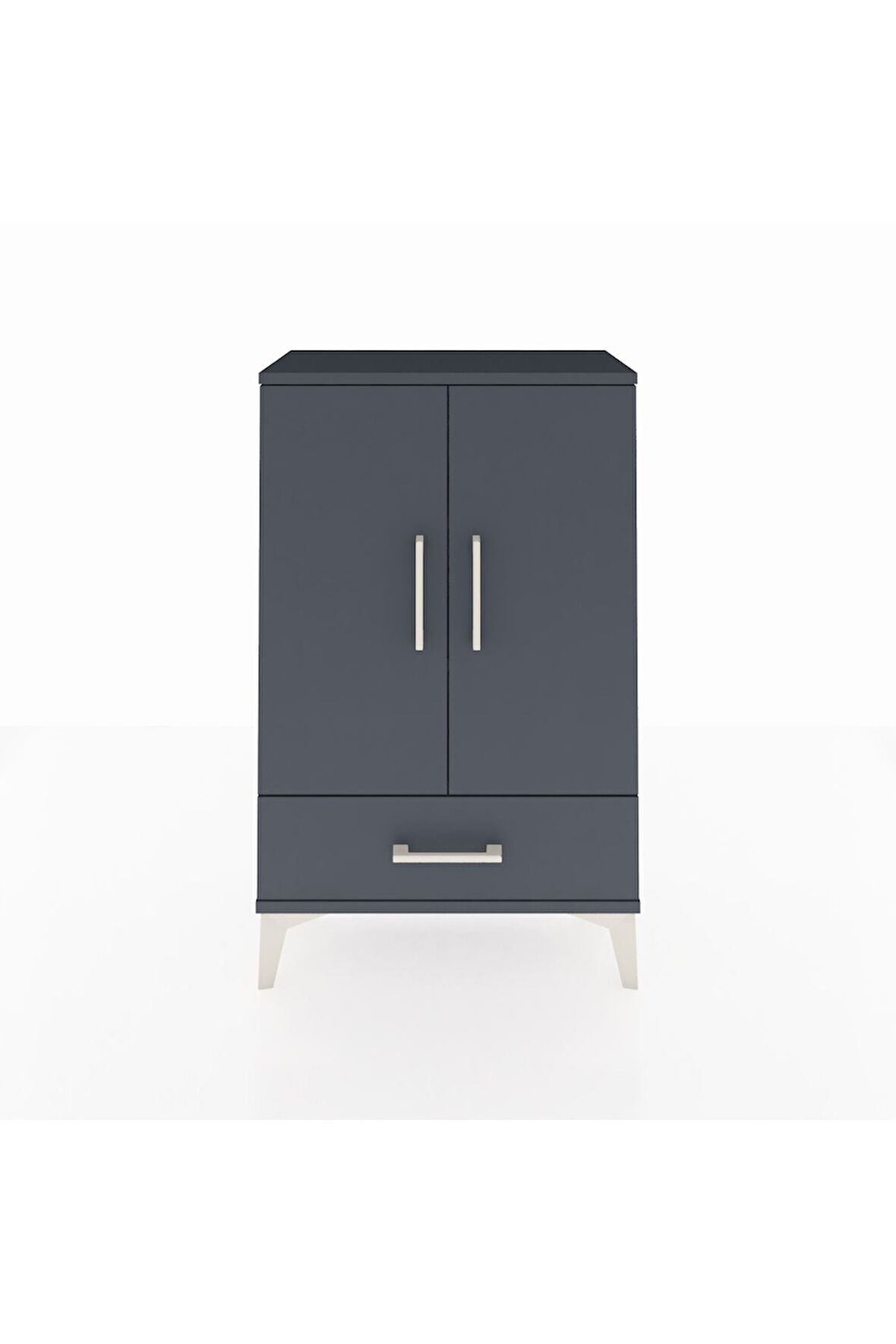 Arges Komodin 2 Raflı Tek Çekmeceli 2 Kapaklı 60x30x96 Antrasit-Antrasit