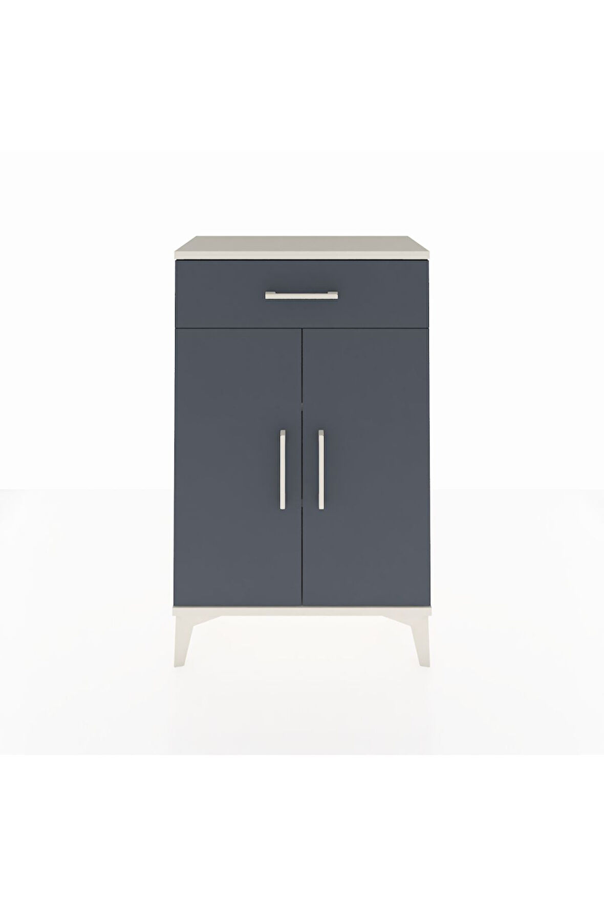 Arges Komodin 2 Raflı Tek Çekmeceli 2 Kapaklı 60x30x96 Aytaşı-Antrasit