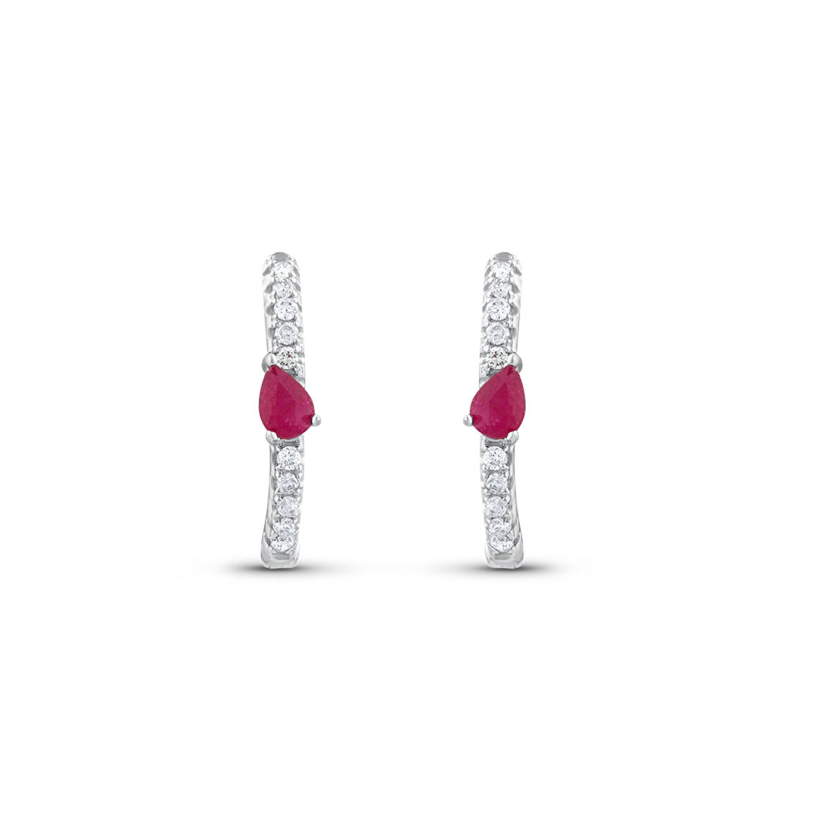 0.13 Karat Yakut Taşlı Pırlanta Küpe