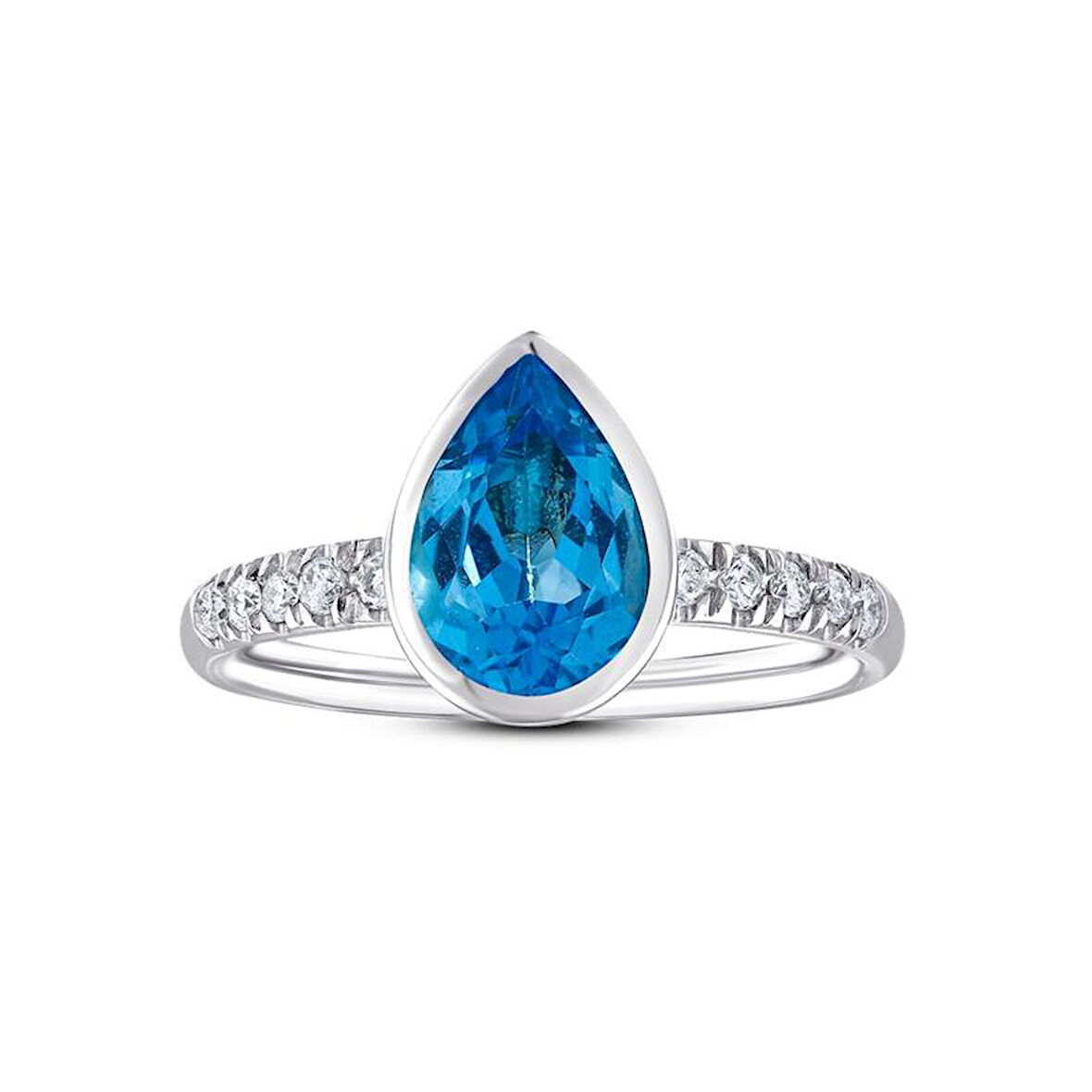 0.15 Karat Aquamarine Taşlı Pırlanta Yüzük