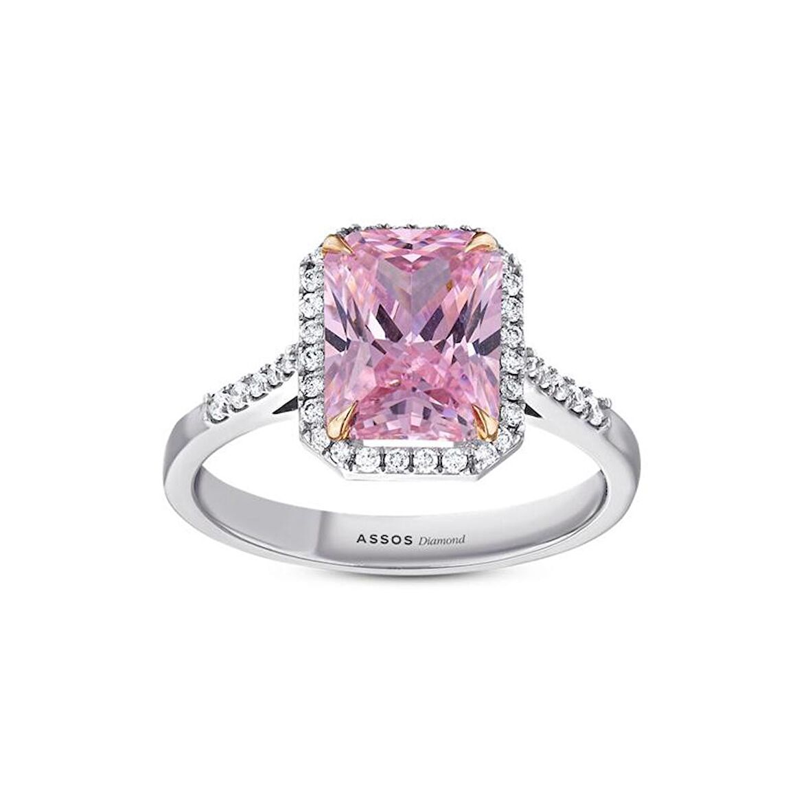 Pembe Topaz Taşlı Pırlanta Yüzük