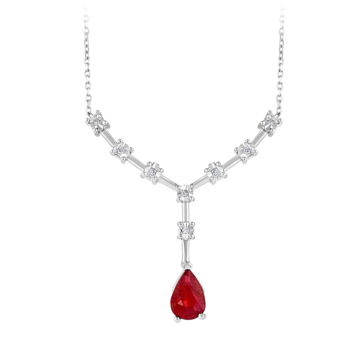 0.03 Karat Yakut Taşlı Pırlanta Kolye