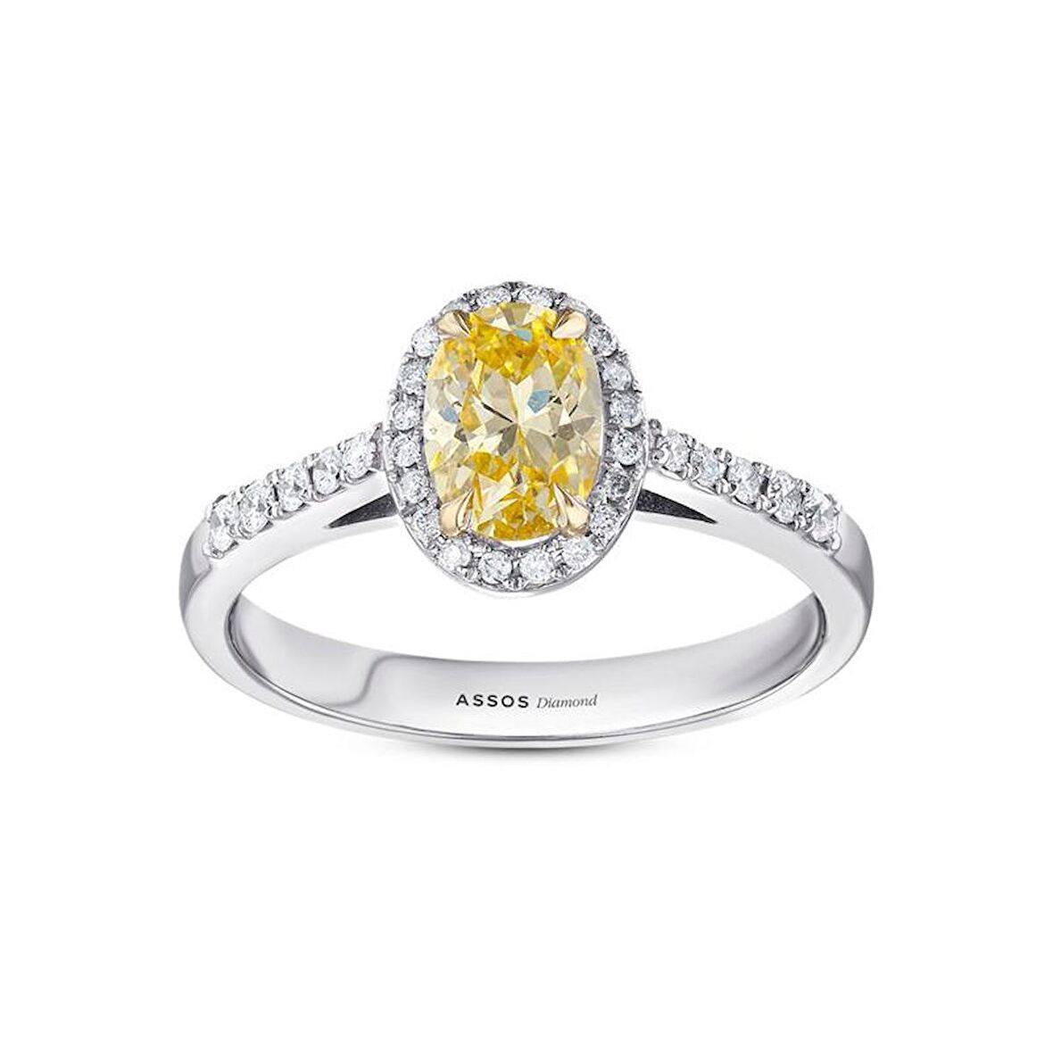 Sarı Topaz Taşlı Pırlanta Yüzük