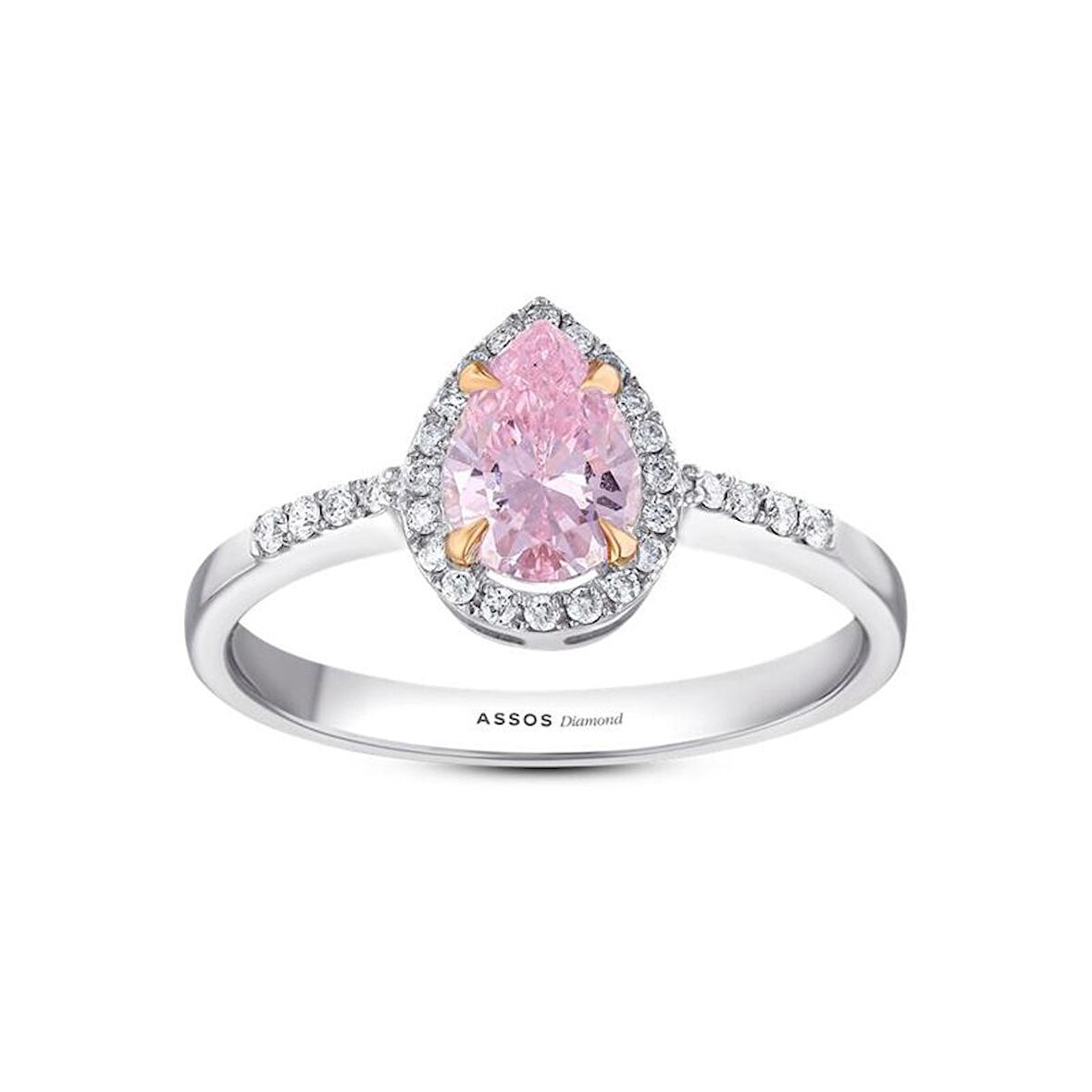 Pembe Topaz Taşlı Pırlanta Yüzük