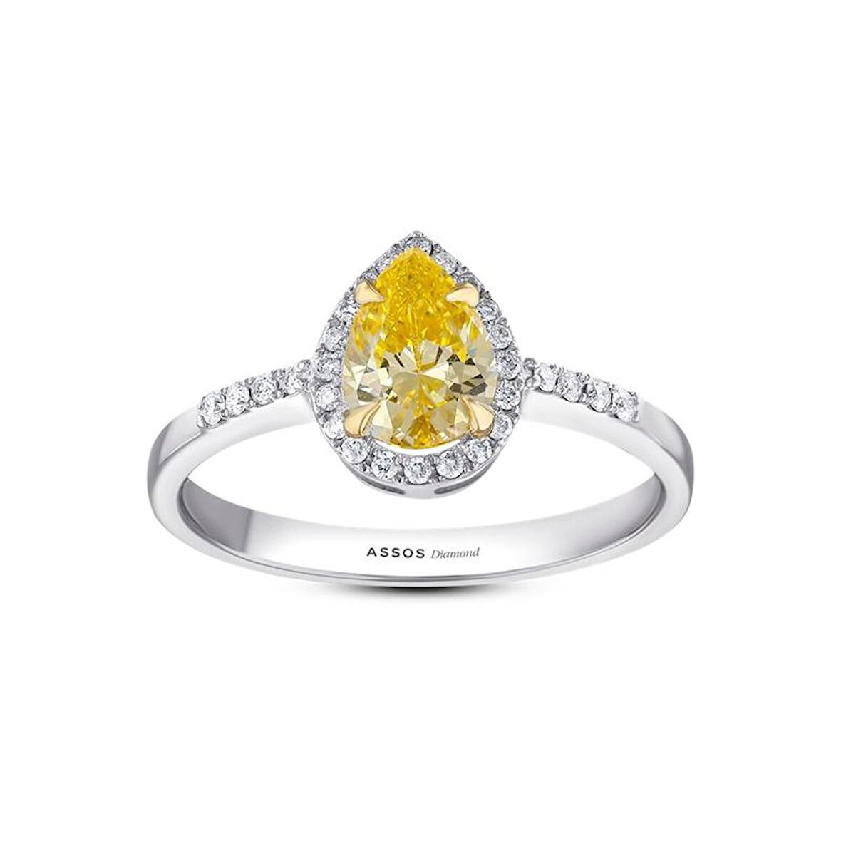 Sarı Topaz Taşlı Pırlanta Yüzük