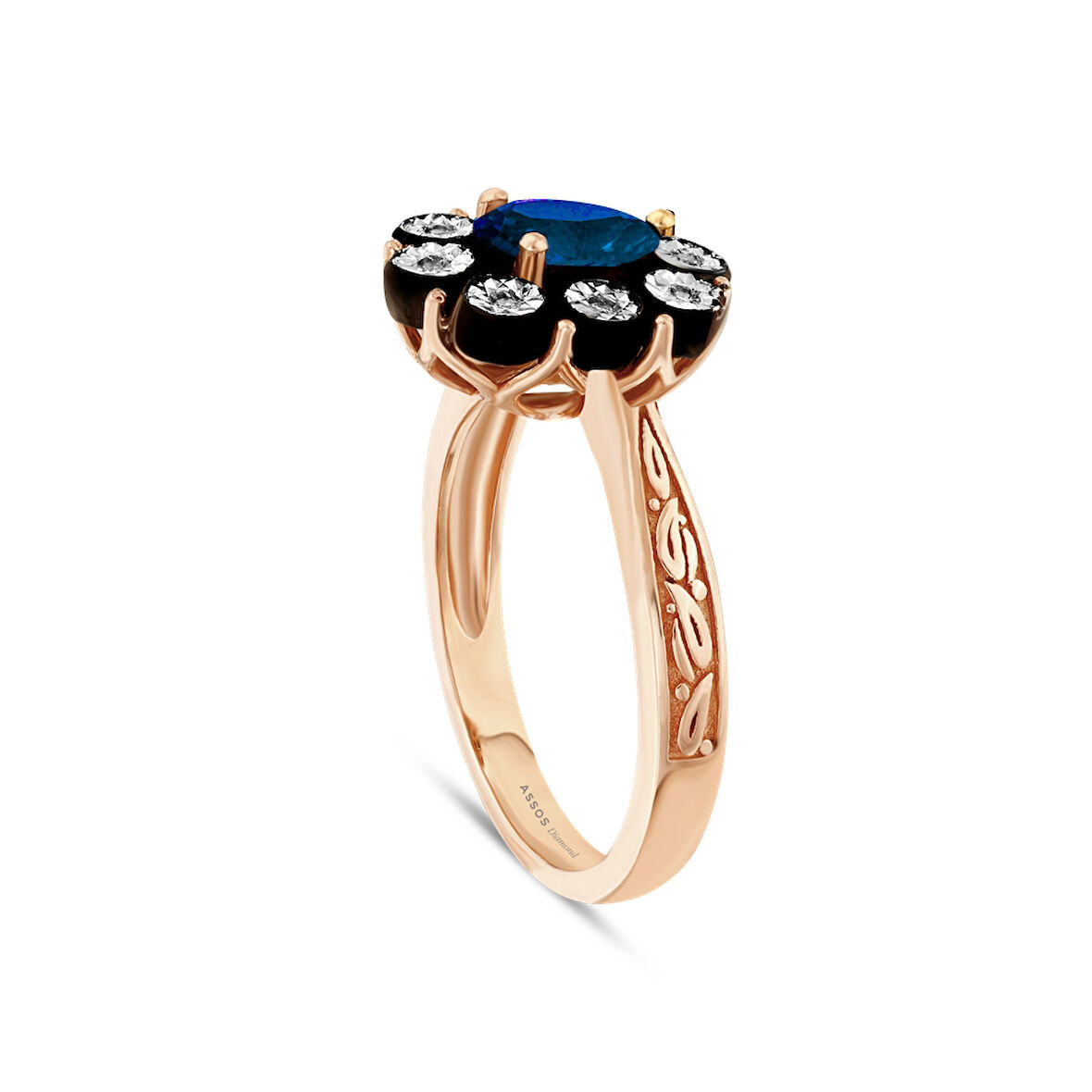 0.04 Karat Safir Renkli Elmas Yüzük