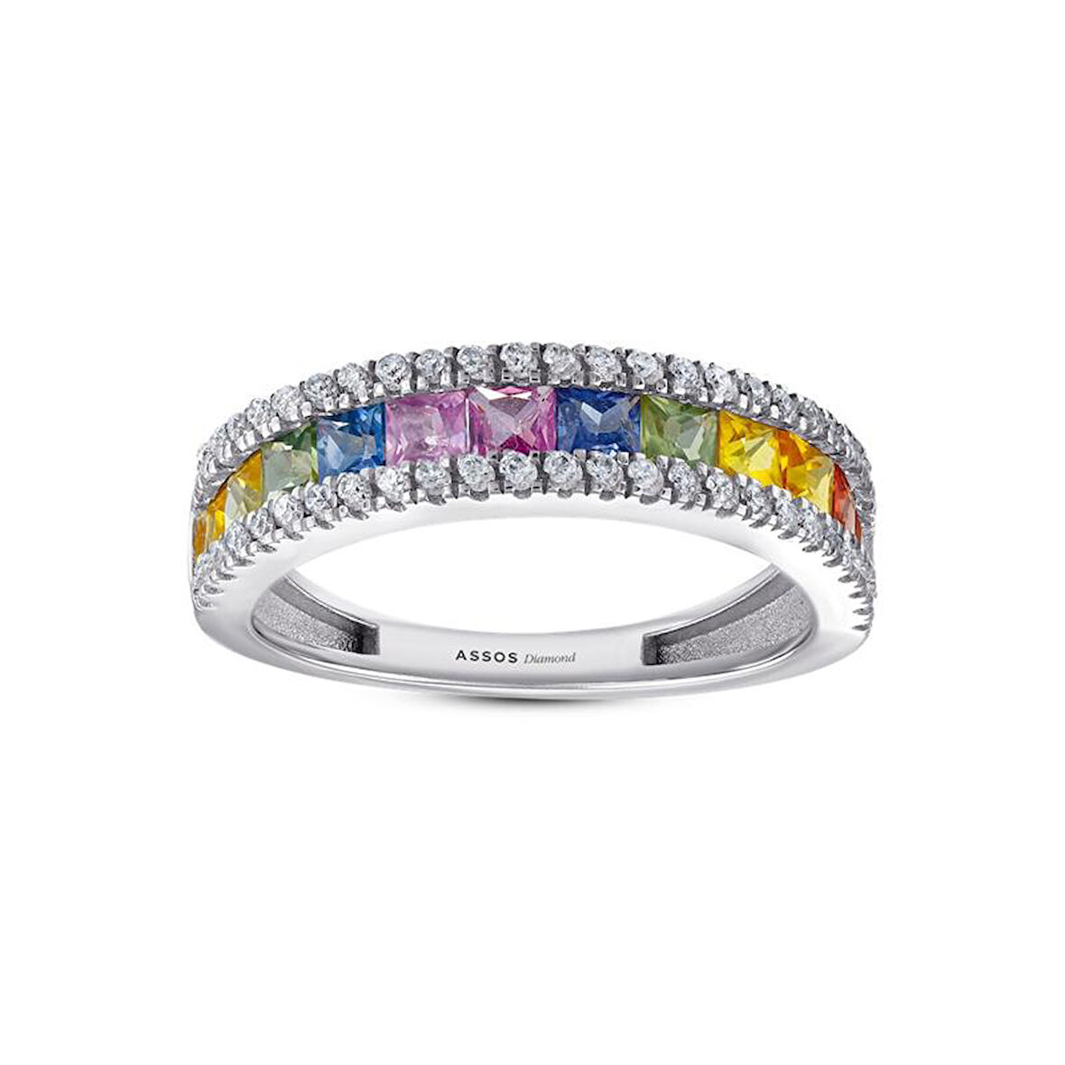 Pırlanta Renkli Taşlı Yüzük