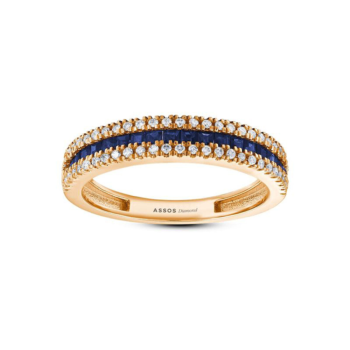 0.21 Karat Safir Taşlı Pırlanta Yüzük