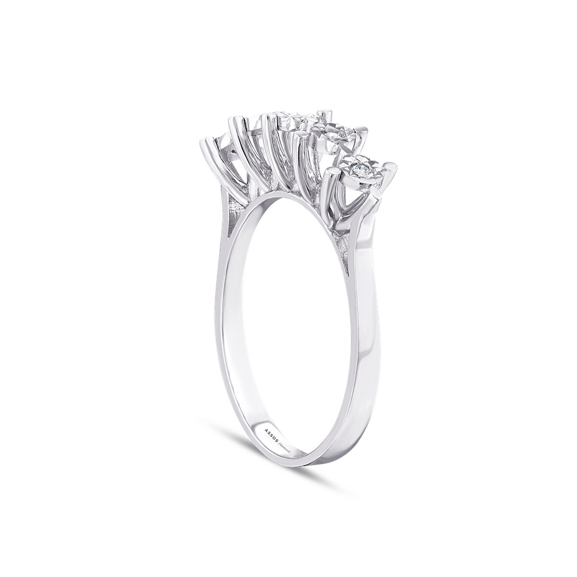 0.06 Karat Pırlanta Beştaş Yüzük