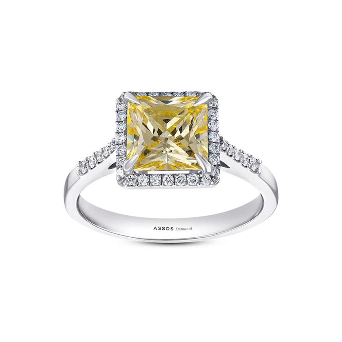 Sarı Topaz Taşlı Pırlanta Yüzük