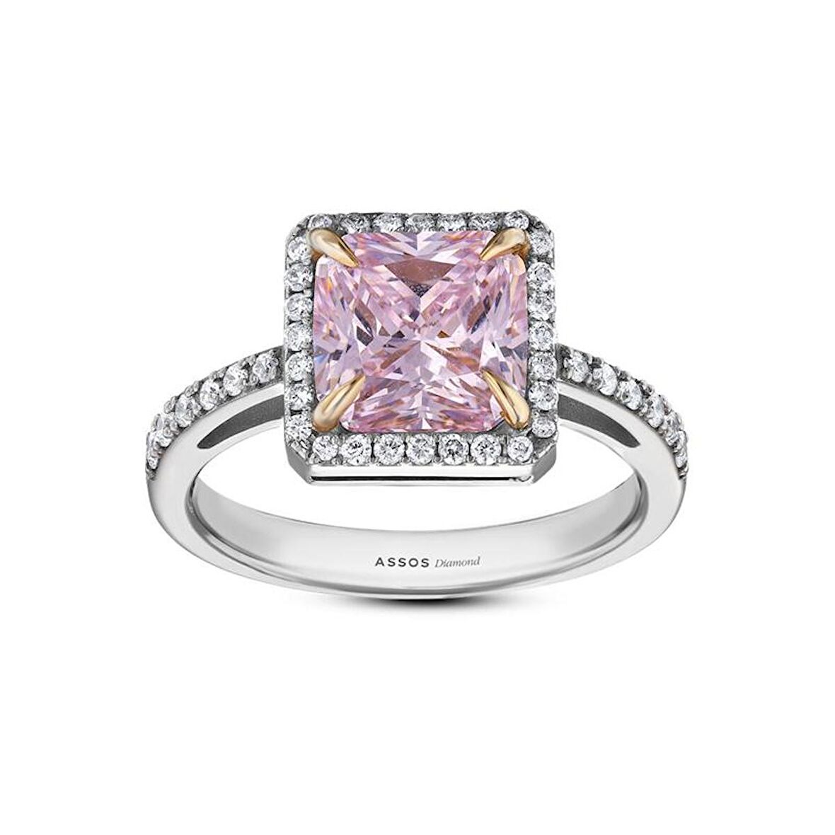 Pembe Topaz Taşlı Pırlanta Yüzük