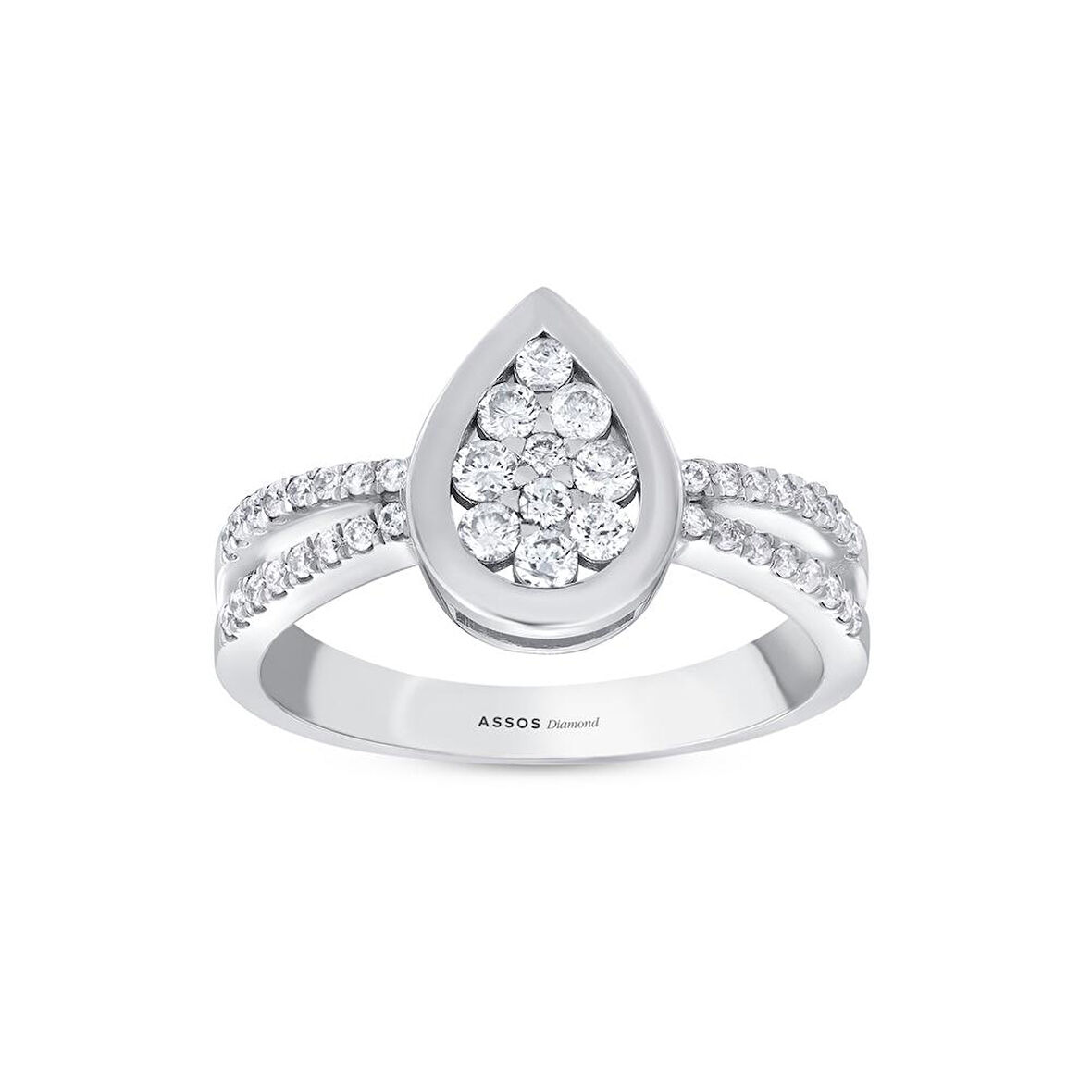 0.43 Karat Damla Formlu Pırlanta Yüzük