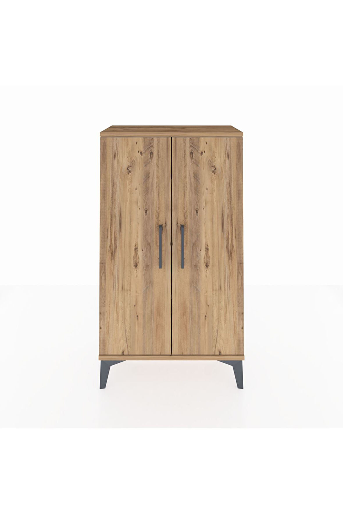 Arges Komodin 2 Raflı 2 Kapaklı 60x30x106 Çam-Çam