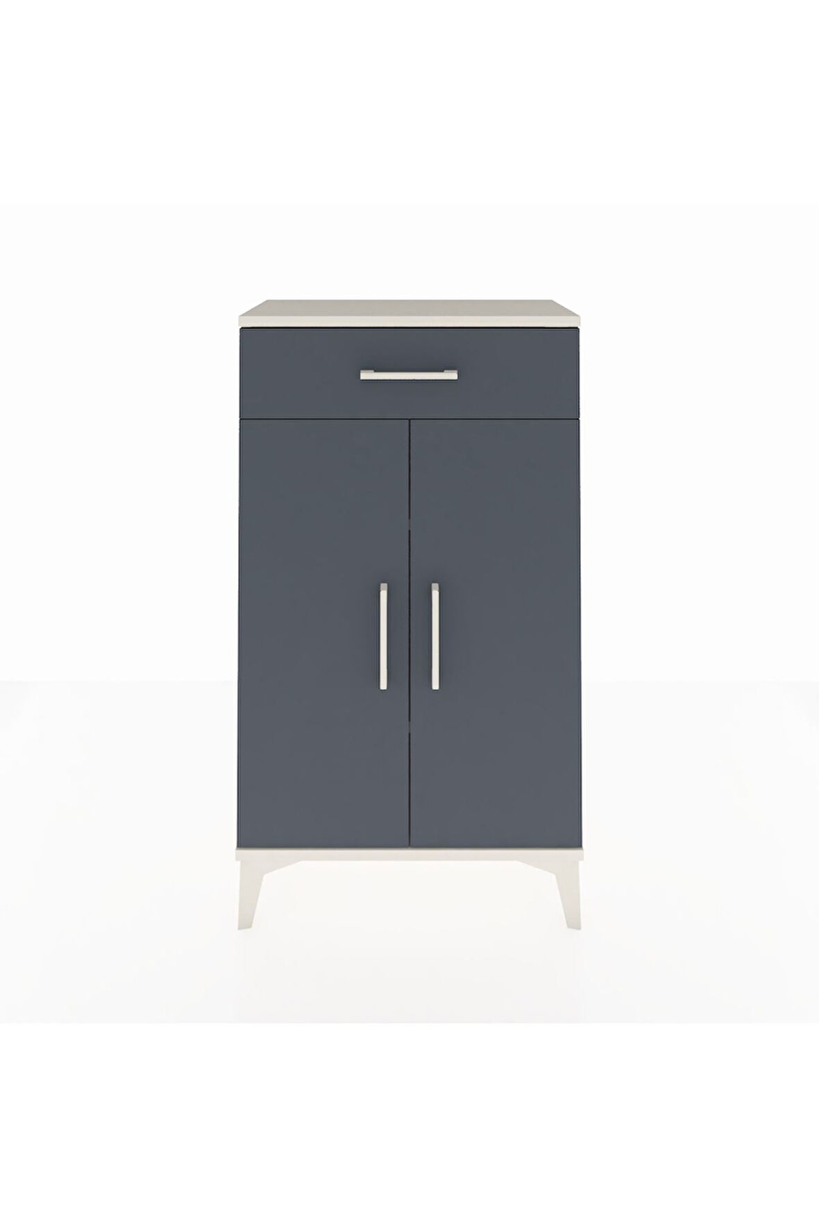 Arges Komodin 2 Raflı Tek Çekmeceli 2 Kapaklı 60x30x106 Aytaşı-Antrasit