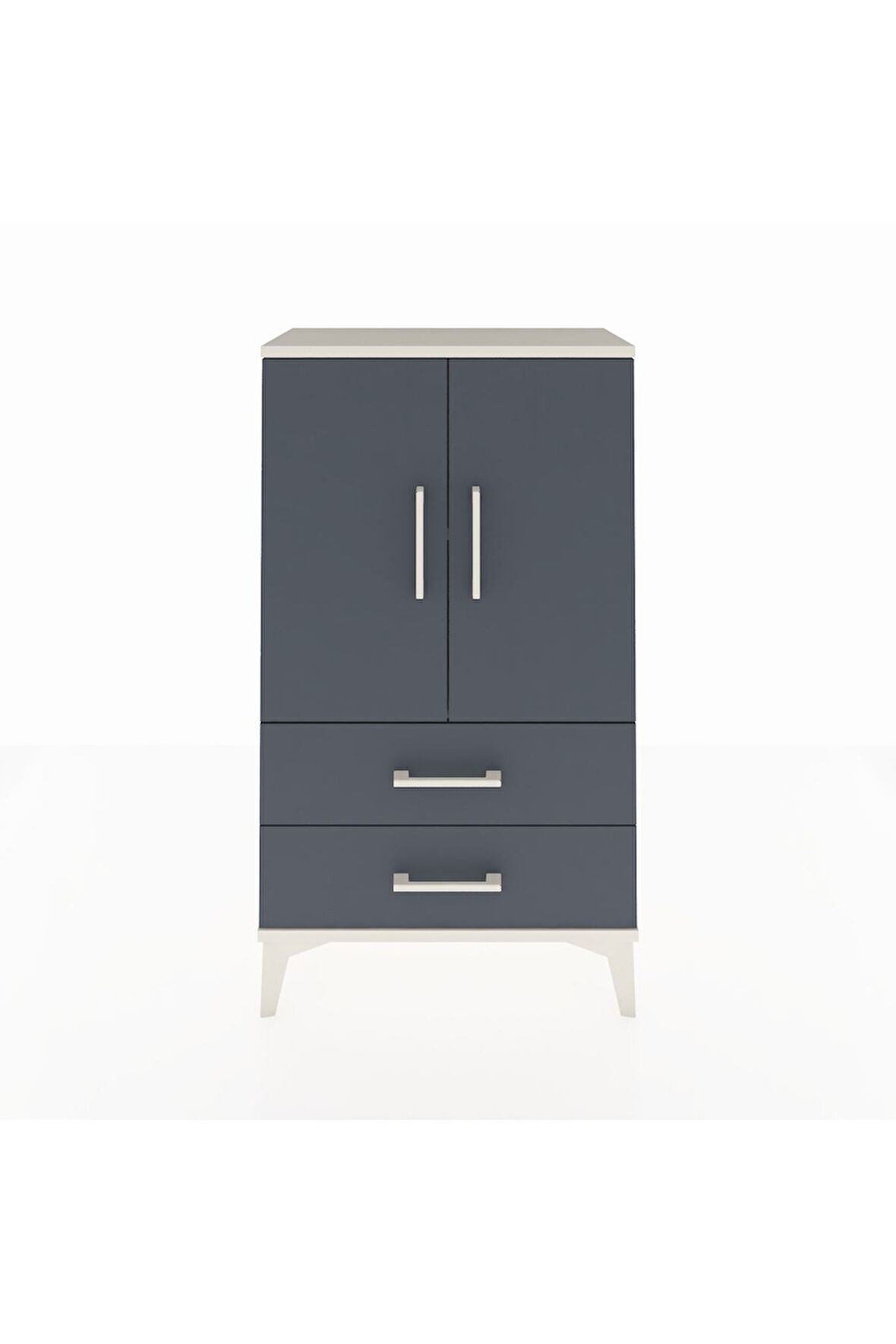 Arges Komodin 2 Raflı 2 Çekmeceli 2 Kapaklı 60x30x106 Aytaşı-Antrasit