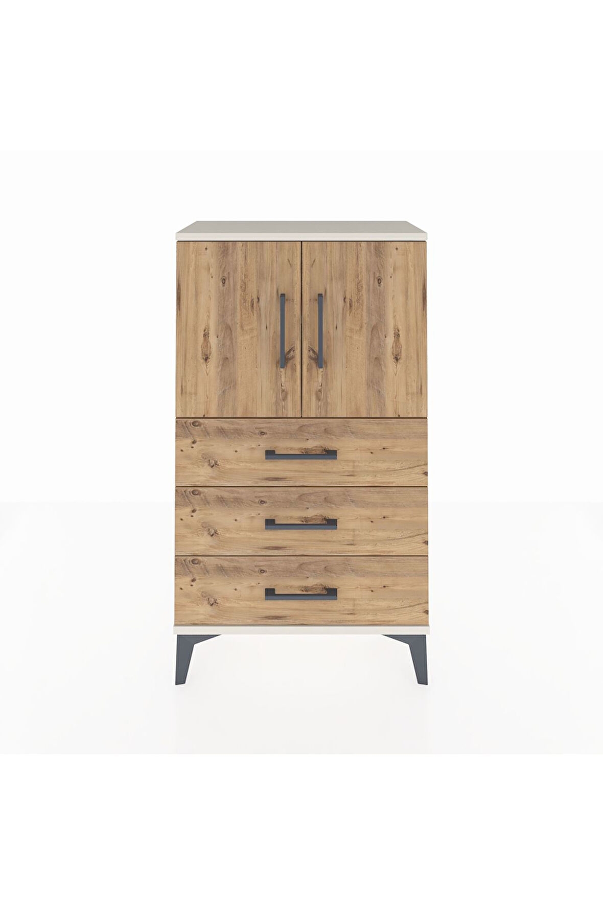 Arges Komodin 2 Raflı 3 Çekmeceli 2 Kapaklı 60x30x106 Aytaşı-Çam