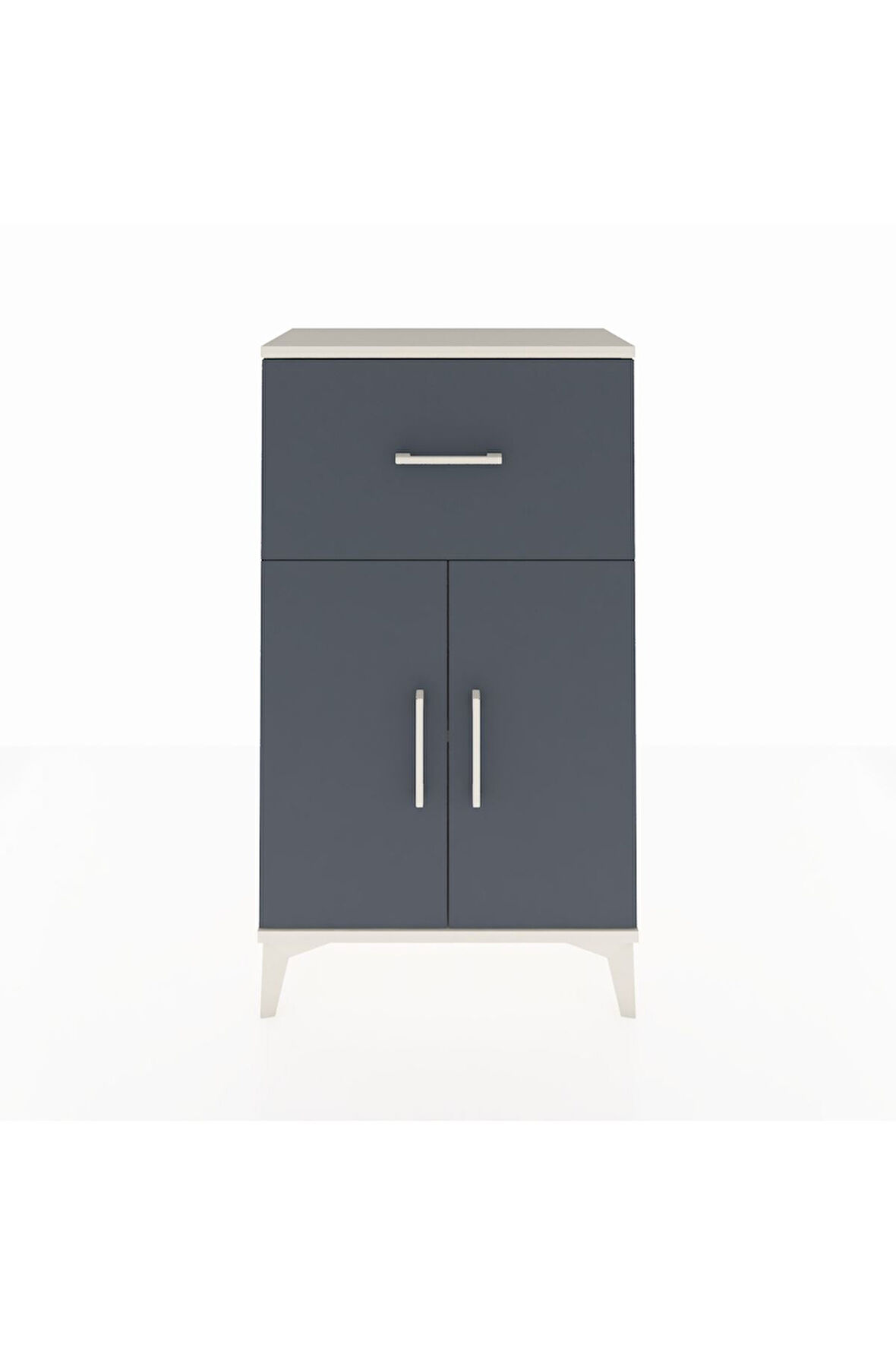 Arges Komodin Tek Raflı Tek Çekmeceli 2 Kapaklı 60x30x106 Aytaşı-Antrasit