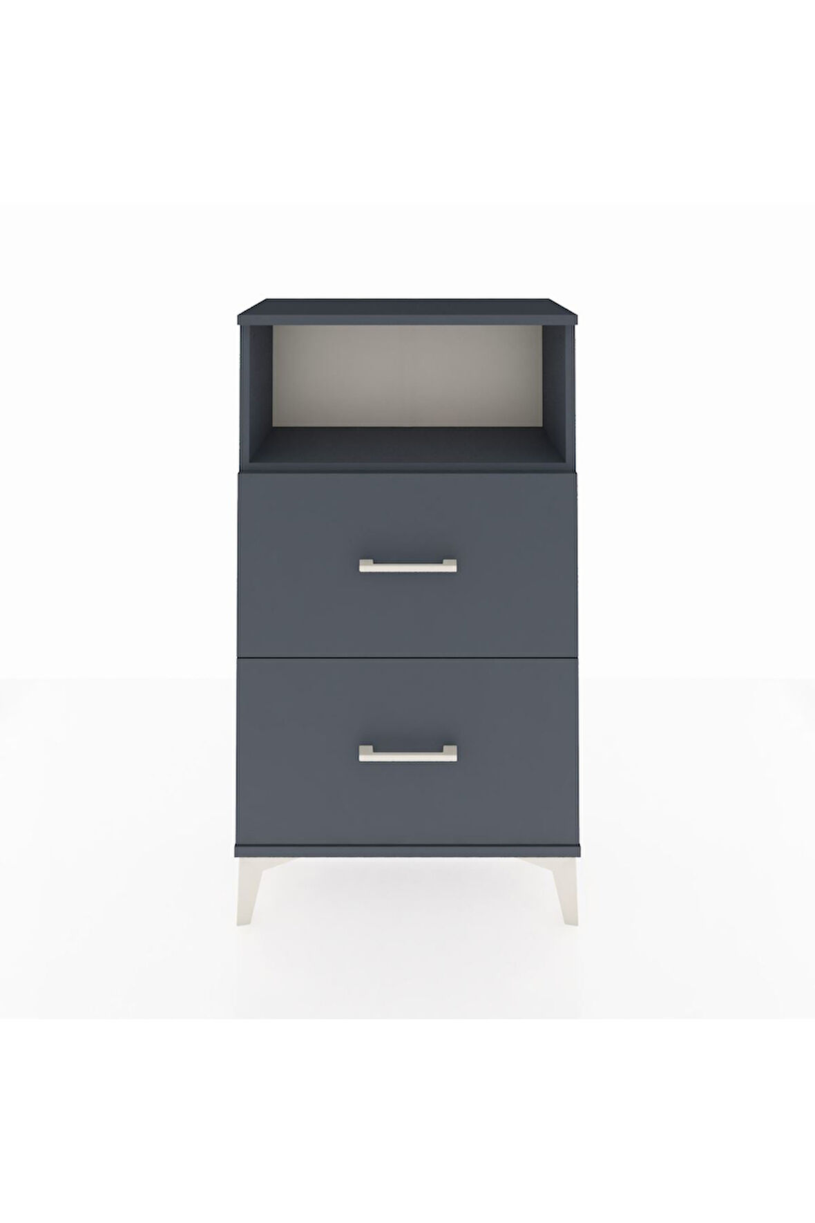 Arges Komodin Tek Raflı 2 Çekmeceli 60x30x106 Antrasit-Antrasit