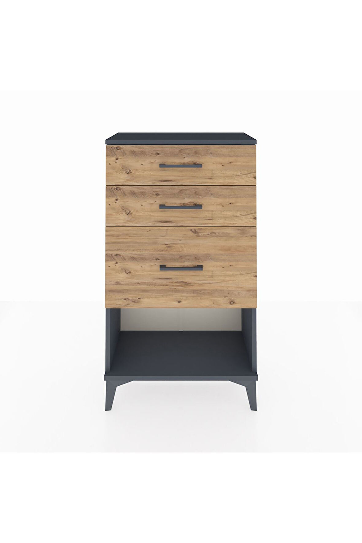 Arges Komodin 3 Çekmeceli 60x30x106 Antrasit-Çam