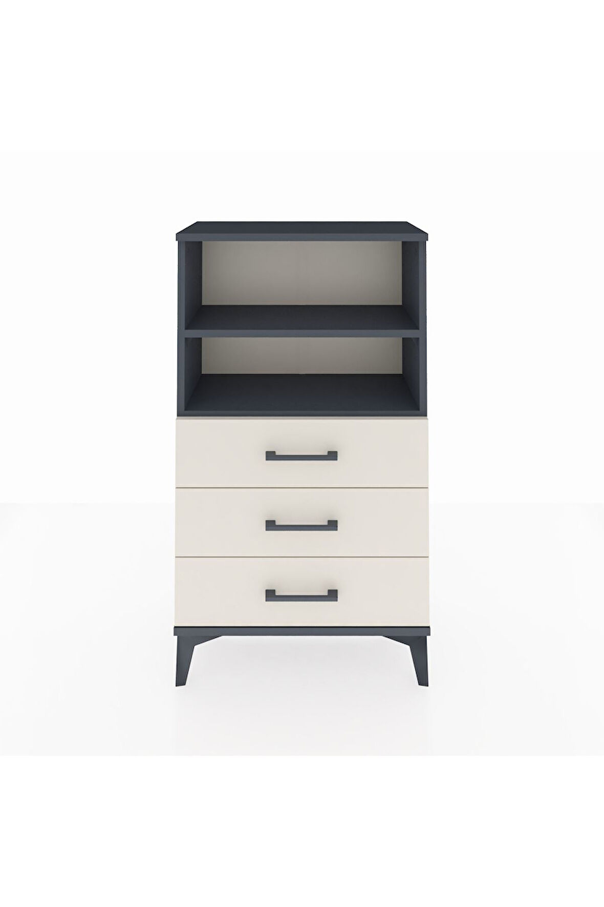 Arges Komodin 2 Raflı 3 Çekmeceli 60x30x106 Antrasit-Aytaşı